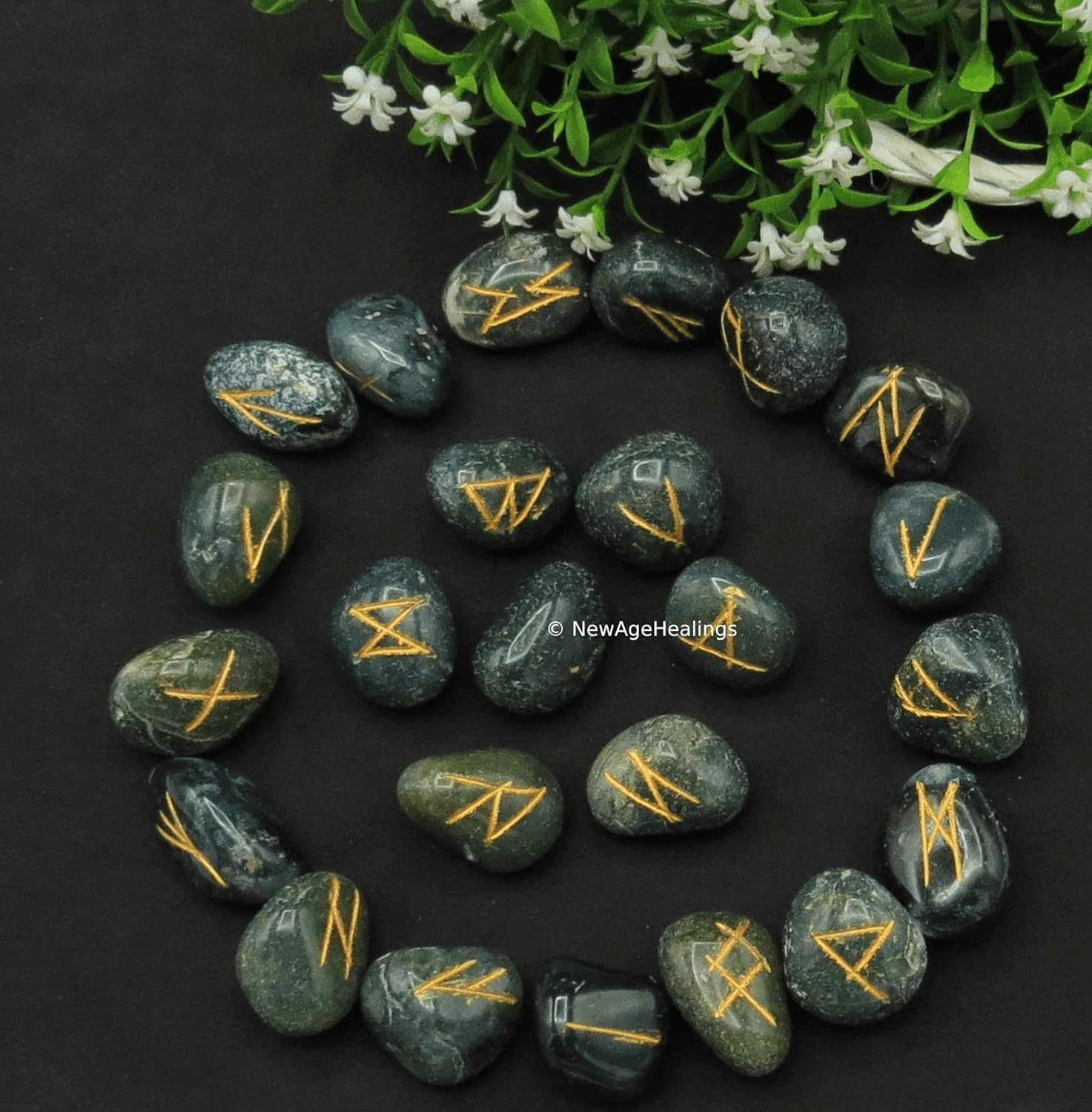 Green Aventurine Runes Crystal Runes Set de 25 Piedras Runas Grabadas con Runas Libro PDF