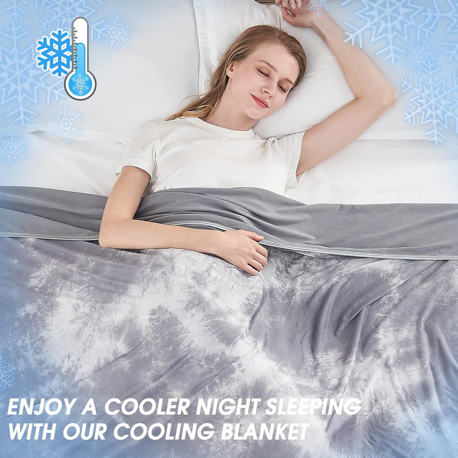 inhand Manta refrescante tamaño King, mantas de verano para personas que duermen con calor y sudor nocturno, manta fina fría y ligera para sofá