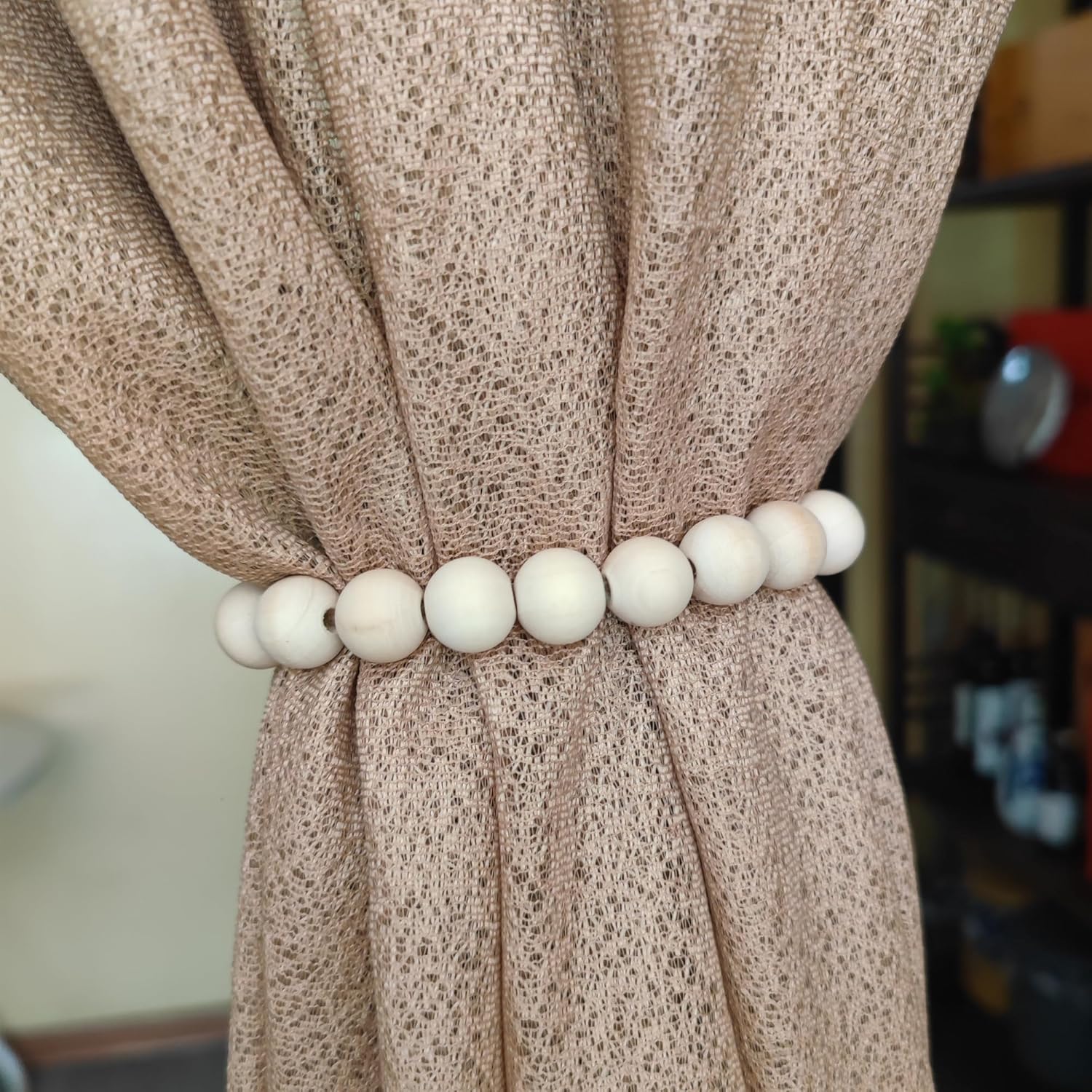 240 cuentas redondas de madera natural para manualidades, espaciador de madera natural, cuentas sueltas para decoración del hogar, fiestas y