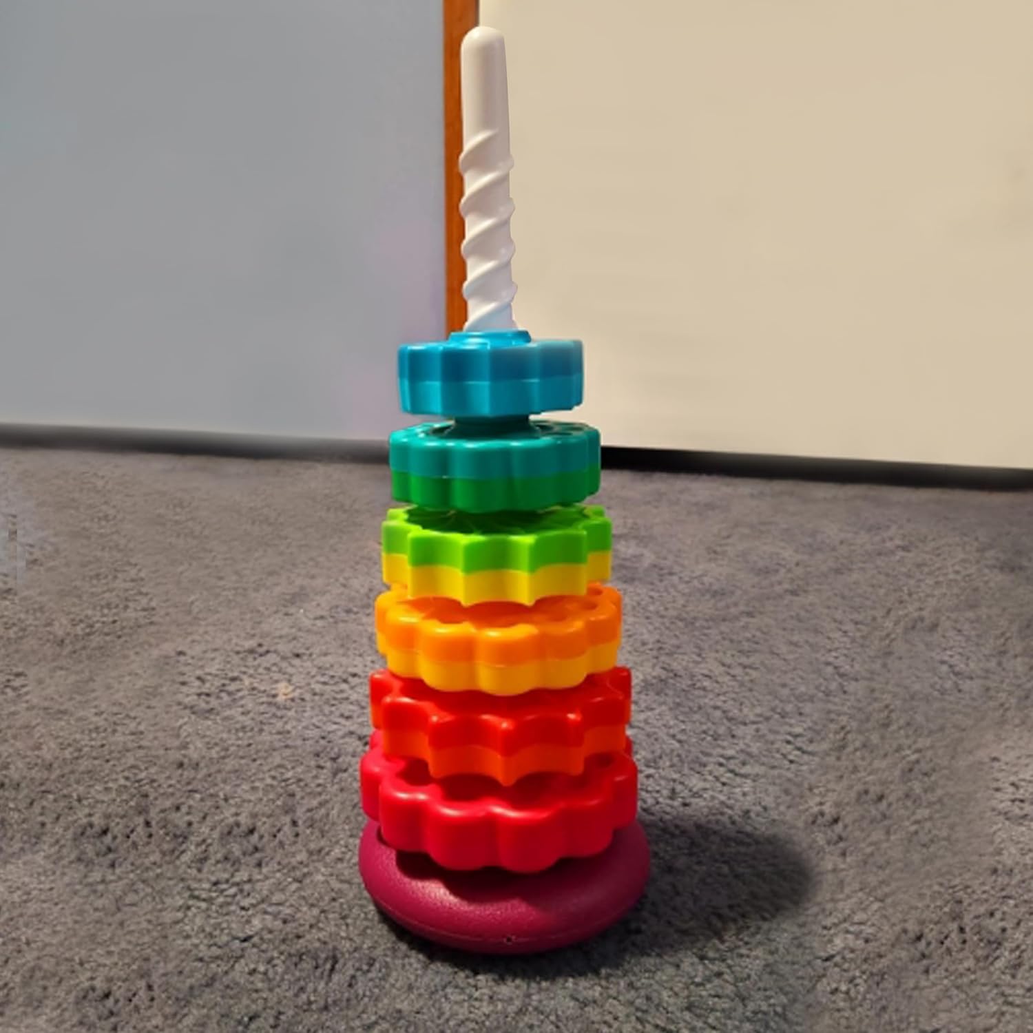Juguete giratorio para bebés, juguete apilable para bebés y niños pequeños, juguetes educativos de aprendizaje para niños pequeños, juguete de rueda