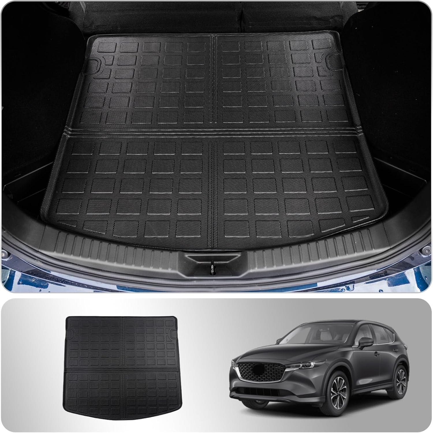 Tapete de carga compatible con Mazda CX5 2023 2024, forro de carga TPE para todo tipo de clima, accesorios CX-5 2023 (alfombrilla para cajuela)