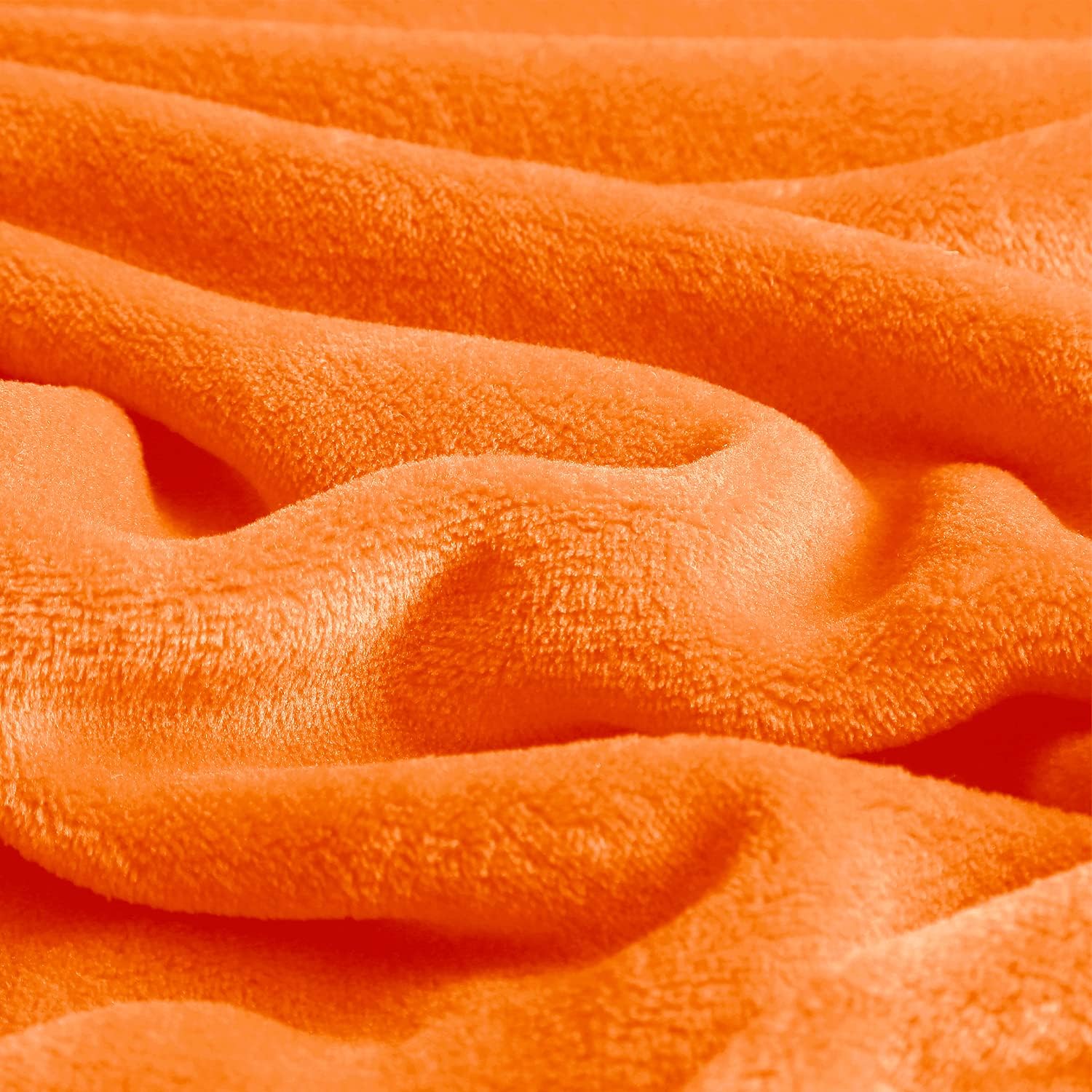 EXQ Home – Cobija de vellón, color naranja, para cama o sofá, cobija de franela de microfibra mullida para adultos o niños
