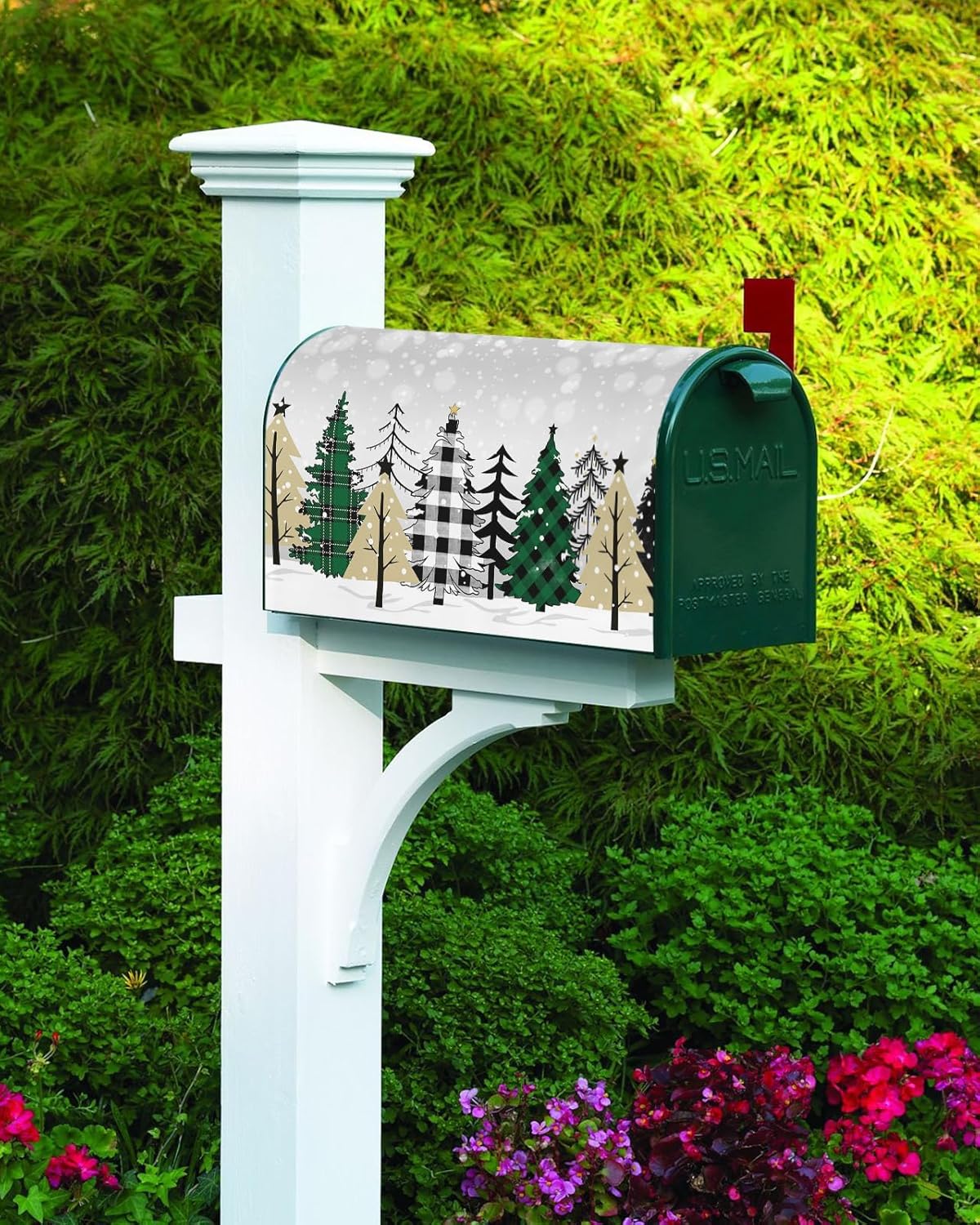 Fundas magnéticas para buzón de árbol de Navidad, diseño de árbol de Navidad, copo de nieve de invierno, para jardín, patio, decoración al aire