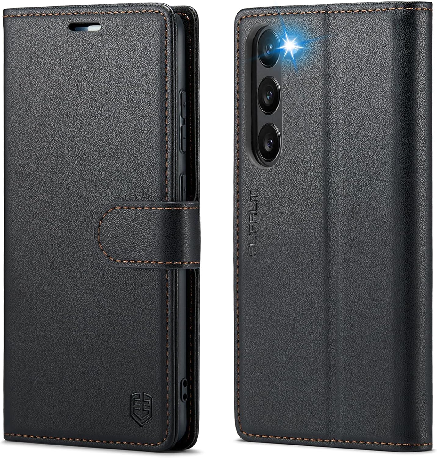 FLIPALM Funda tipo cartera para Samsung Galaxy S23 5G con bloqueo RFID, soporte para tarjeta de crédito, de piel sintética, función atril, funda