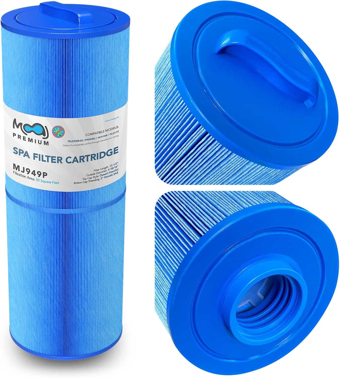 MOAJ Cartucho de filtro premium que reemplaza PWW50L, Unicel 4CH-949, Filbur FC-0172, FC0172, Waterway Teleweir 817-4050, Rising Dragon Hot Tub Spa,