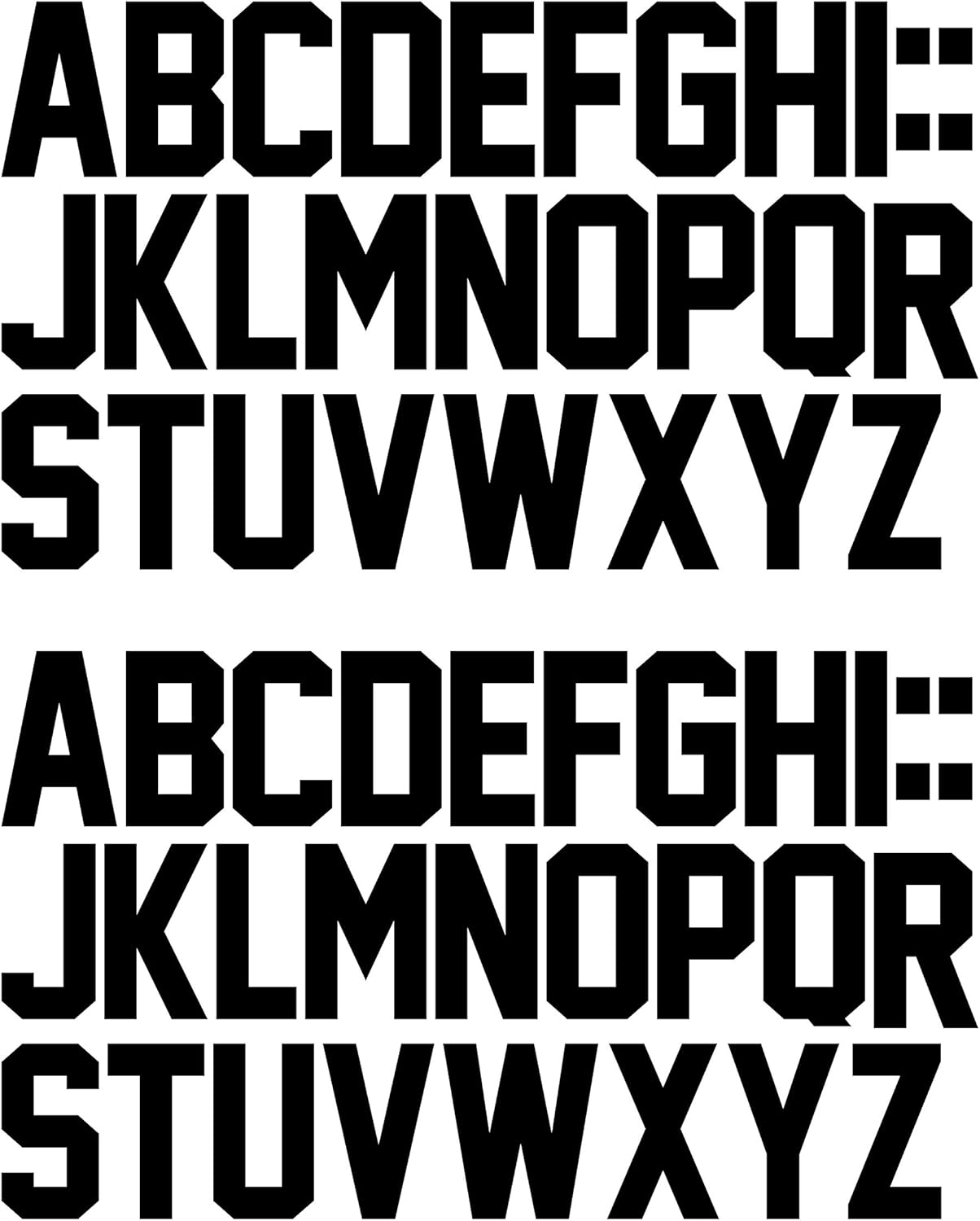 Letras termotransferibles de 3 pulgadas Letras DIY Letras Jersey Ropa Camiseta Eslogan del equipo (negro)