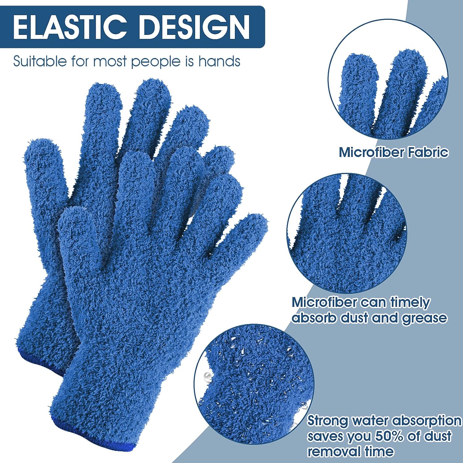 Guantes de microfibra para polvo, reutilizables, lavables, guantes de limpieza para plantas, limpieza de casa, lámparas de persianas de coche