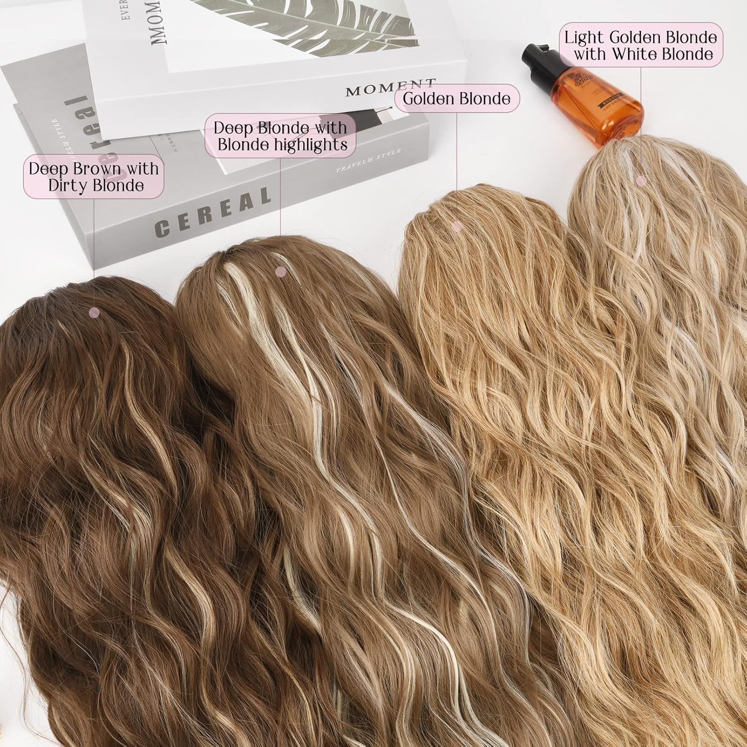 HOOJIH Extensión de cola de caballo, extensiones de cabello con cordón, 26 pulgadas de largo, rizado, ondulado, sintético, postizo natural para