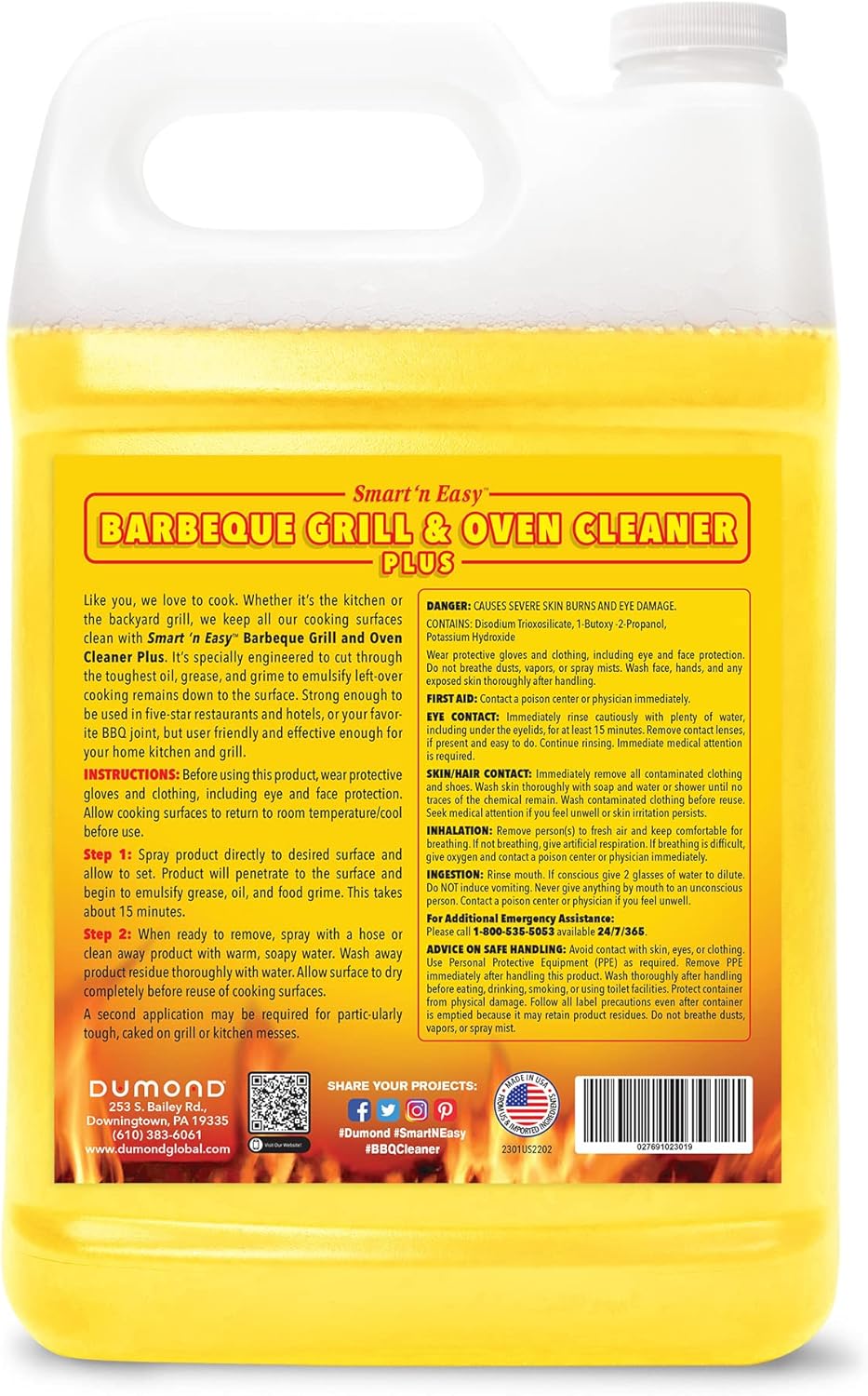 Smart ‘n Easy Barbecue Grill & Oven Cleaner Plus – Para parrillas de barbacoa, hornos, estufas, bandejas de goteo, estufas, quemadores, además de