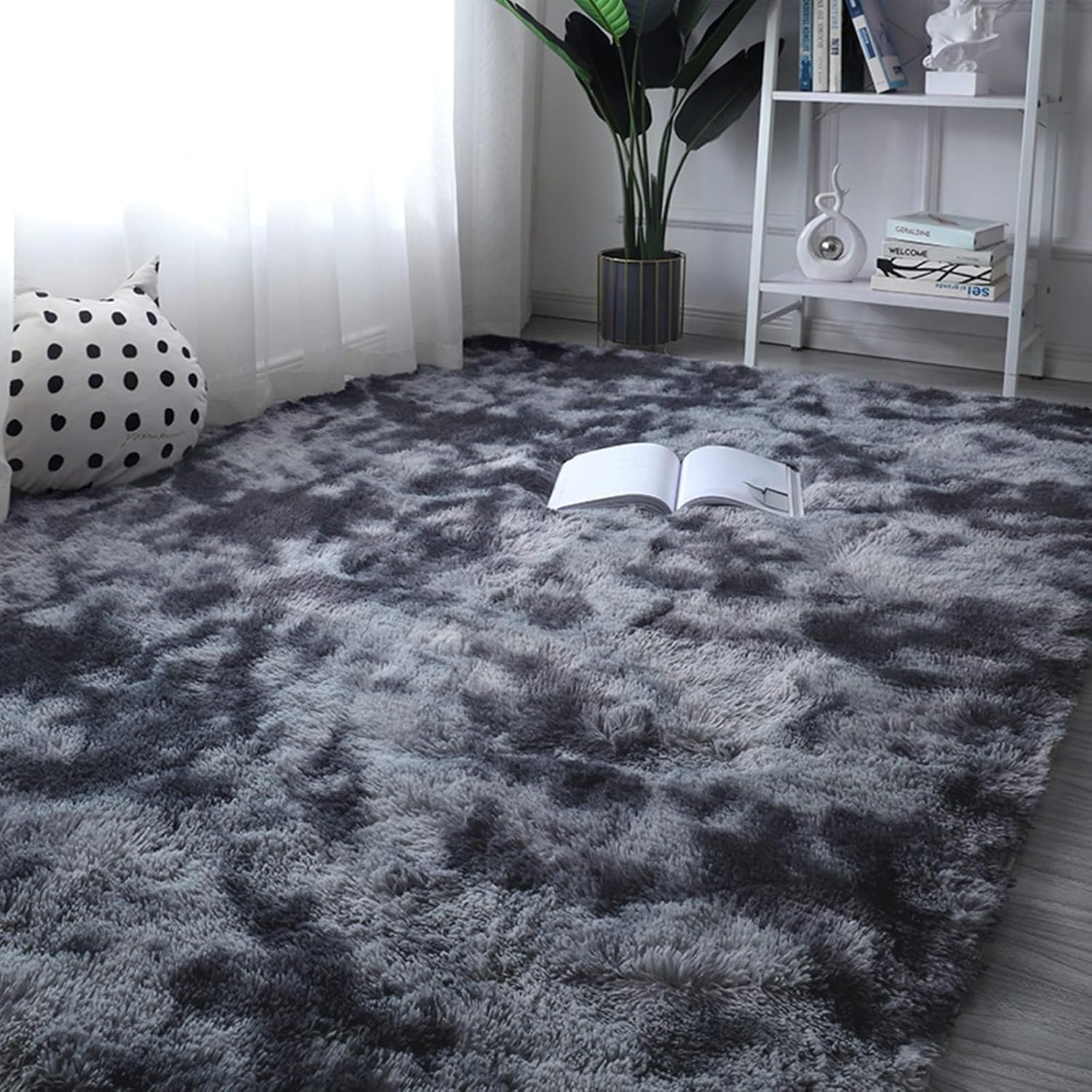 ROCYJULIN Alfombras de área de 6 x 9 pies para dormitorio, alfombras esponjosas para sala de estar, ultra suave, antideslizante, alfombra de pelo
