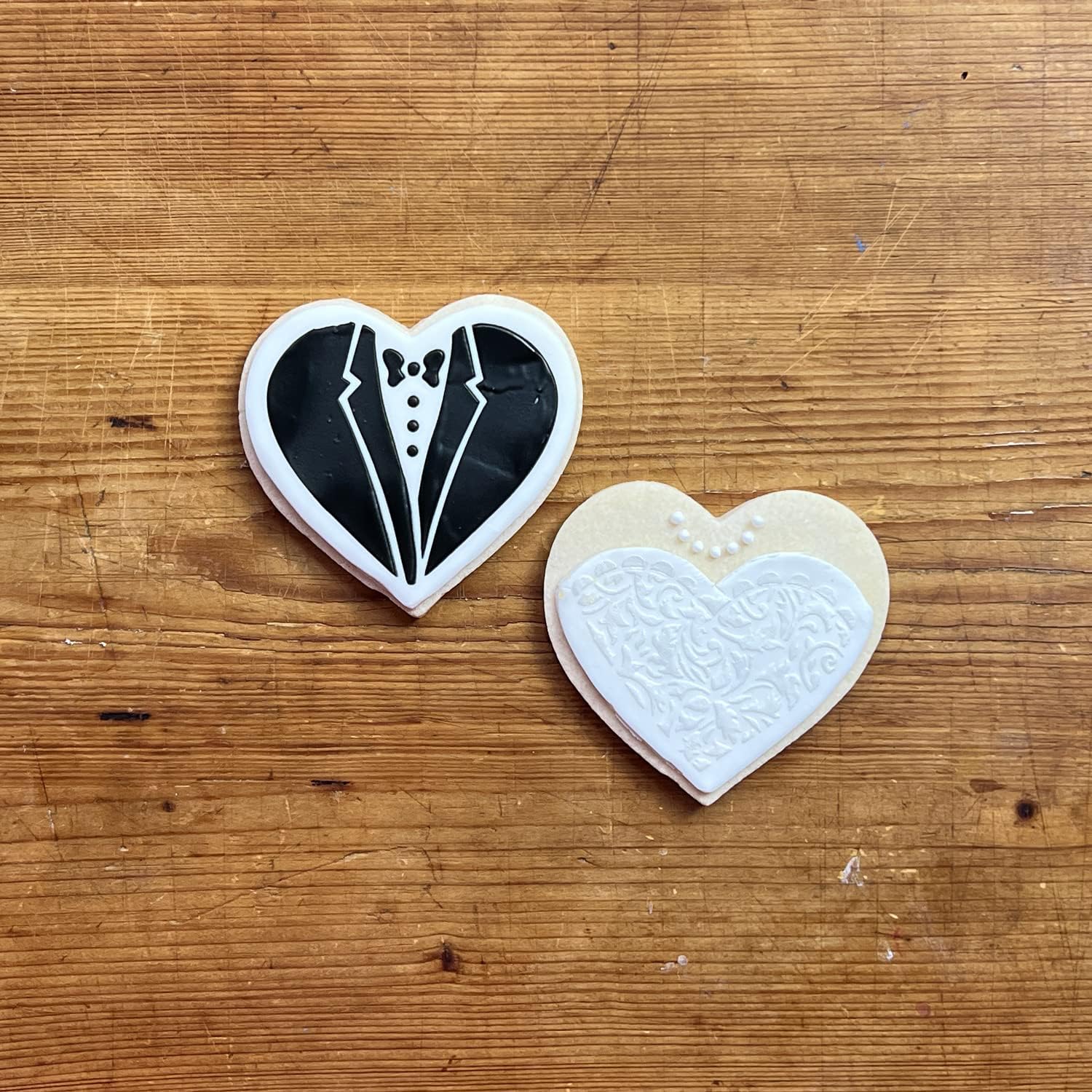 Juego de plantillas y cortador de galletas de novia y novio  Para aniversarionoviacompromiso  Plantilla para decoración de pasteles de despedida de