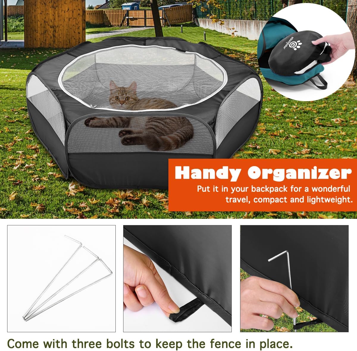 Corralito para animales pequeños, impermeable, transpirable, para interiores, con cubierta de cremallera, valla portátil para ejercicio al aire