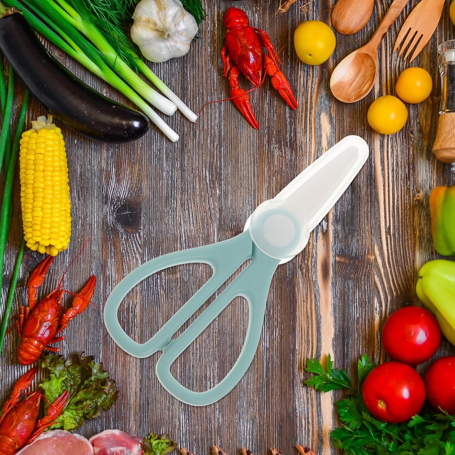 Tijeras de cerámica, tijeras de cocina de cerámica para alimentos, tijeras de corte de jardín multifunción con tapa, tijeras de cerámica de