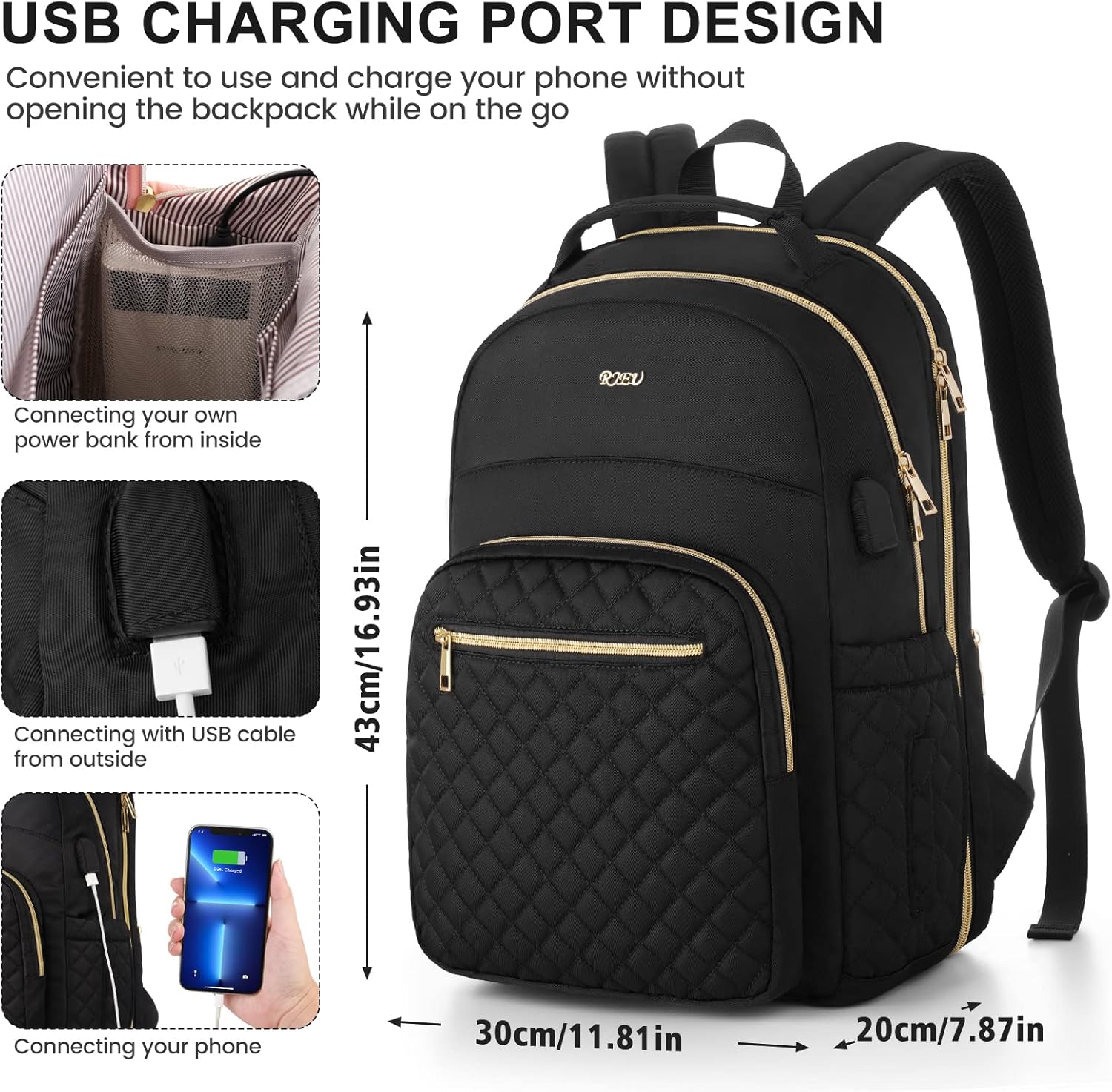 RJEU Mochila para laptop para mujer, adolescente, niña, escuela secundaria, bolsas de libros para estudiantes universitarios para gimnasio, camping,