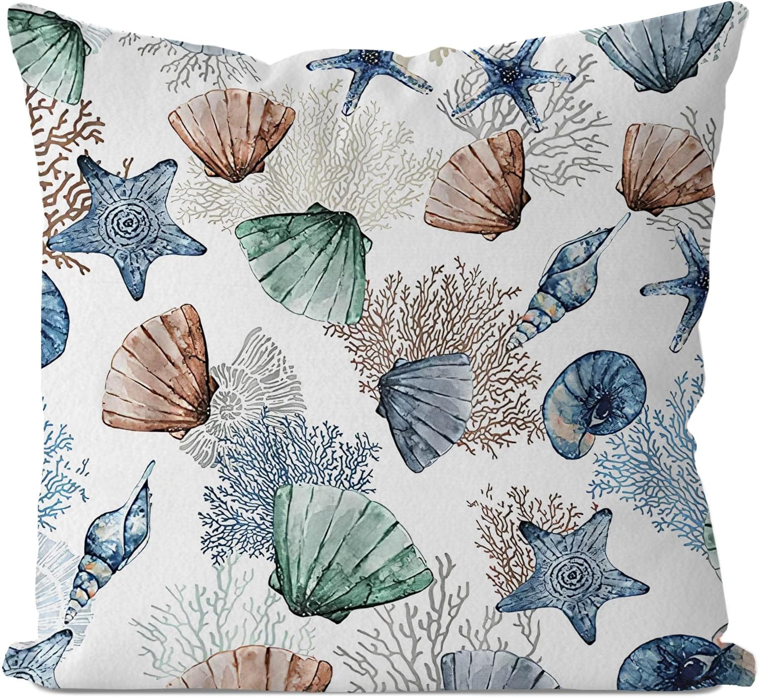 IWXYI Funda de almohada náutica costera de 18 x 18 pulgadas, funda de almohada marina submarina con temática oceánica, decoración del hogar,