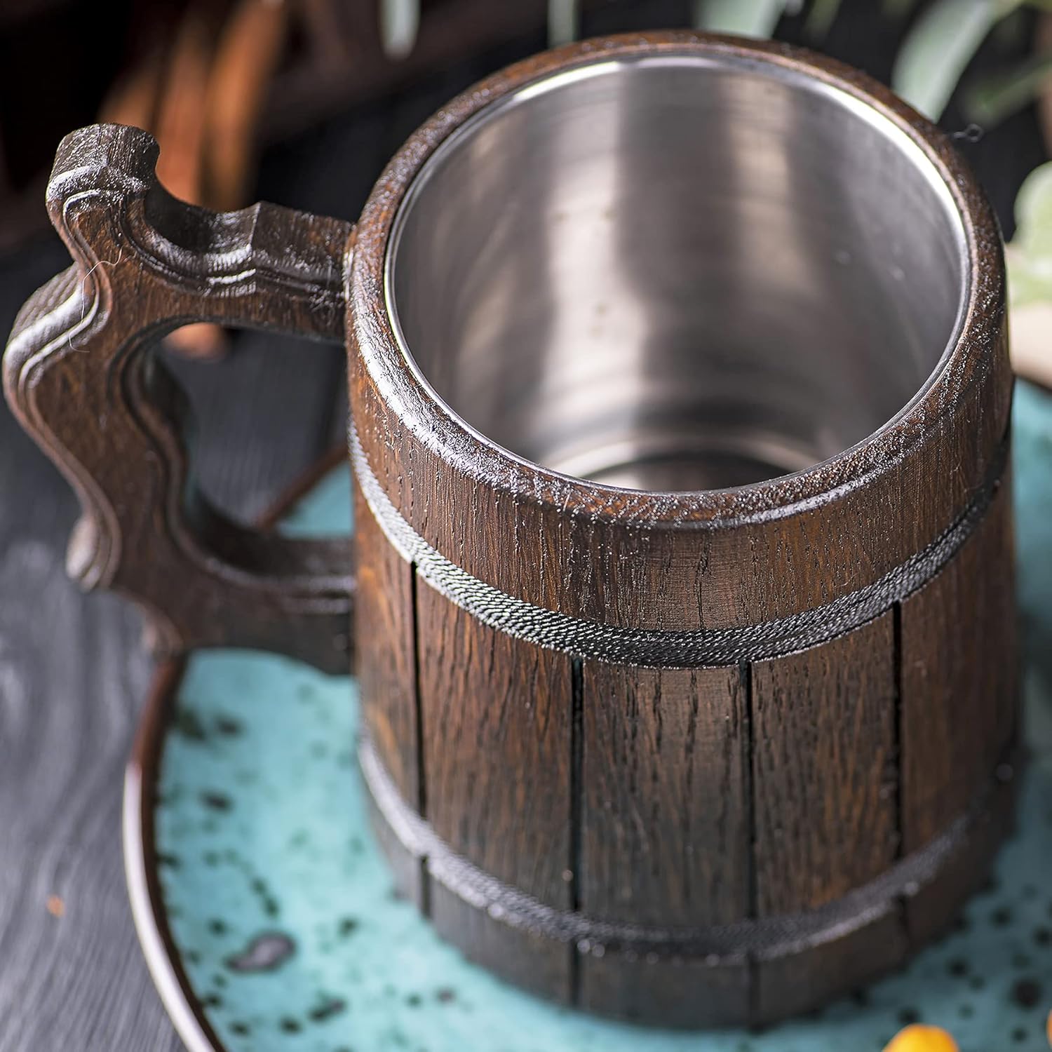 ffxiv – Taza de madera con diseño de dragón. Regalo para jugadores. Jarro de cerveza de madera personalizada. Regalo personalizado para él, regalo