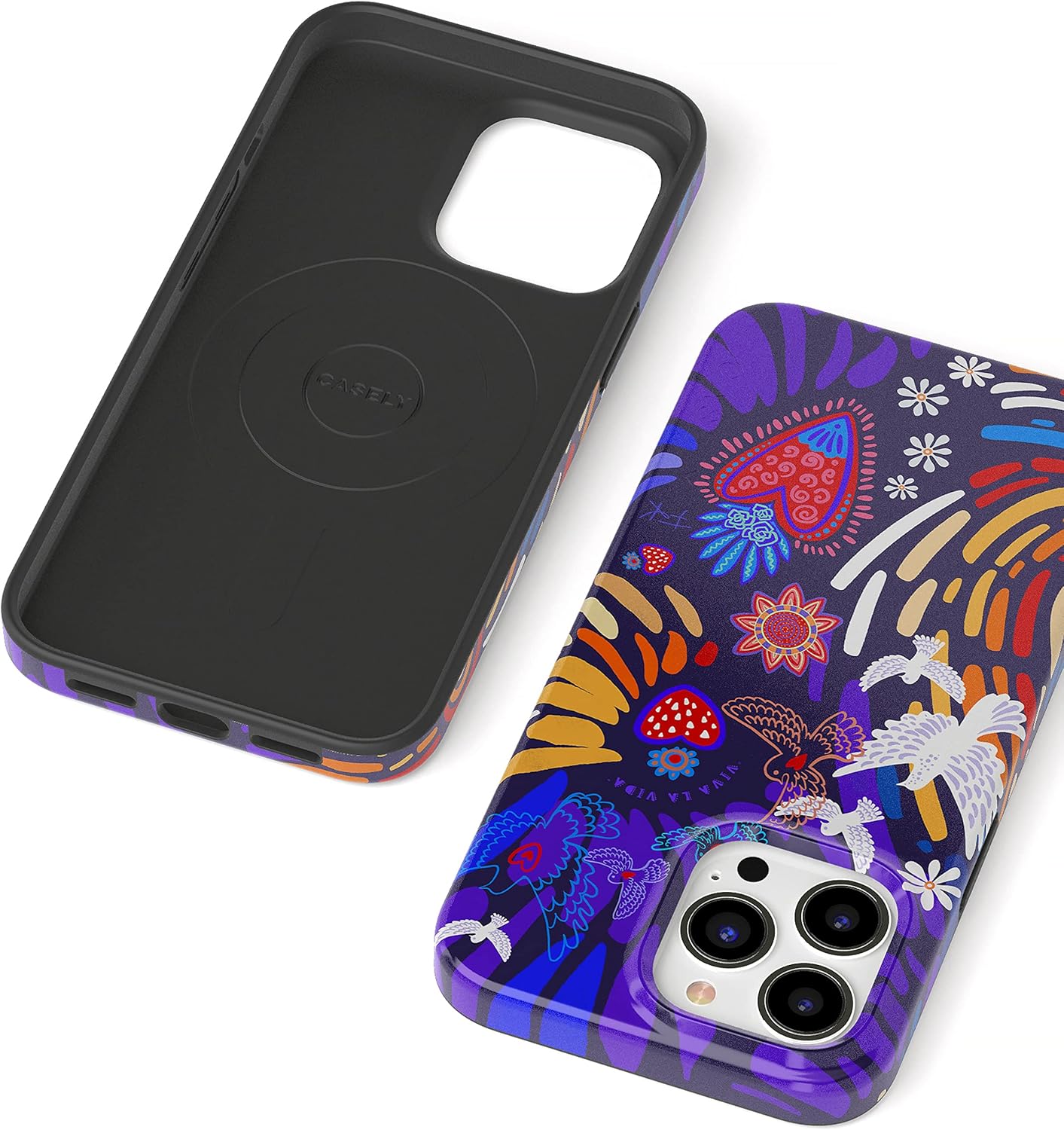 Casely Funda para iPhone 13 Pro Max  Compatible con MagSafe  Viva La Vida  Funda Frida Kahlo Collage