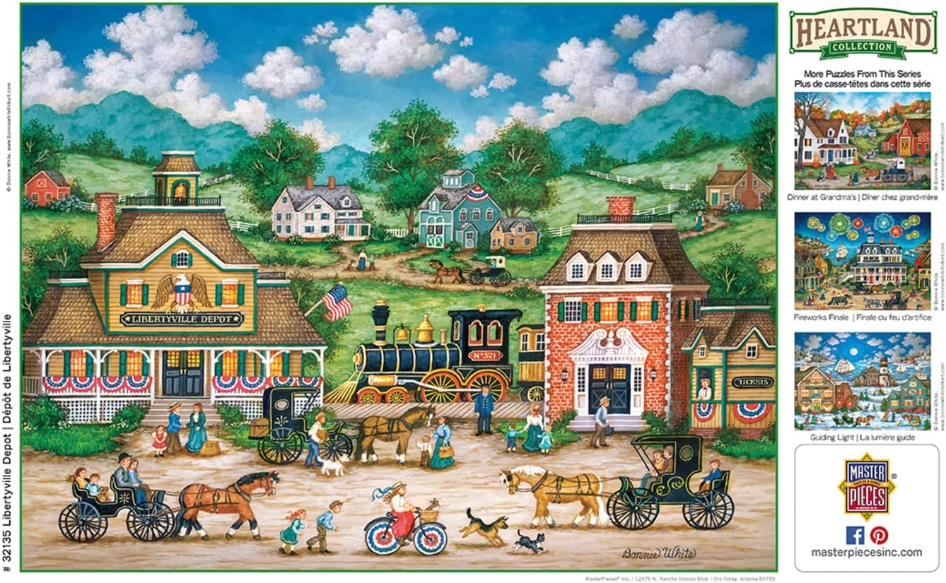 Masterpieces Libertyville Depot – Rompecabezas de 550 piezas para adultos, familia o niños, 18 x 24 pulgadas