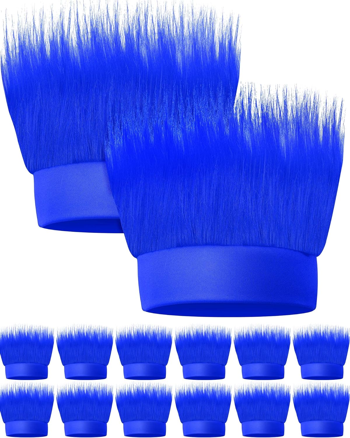 12 diademas para disfraz de pelo de trol, accesorio de disfraz de pelo loco para Halloween, suministros de fiesta de cosplay (azul)