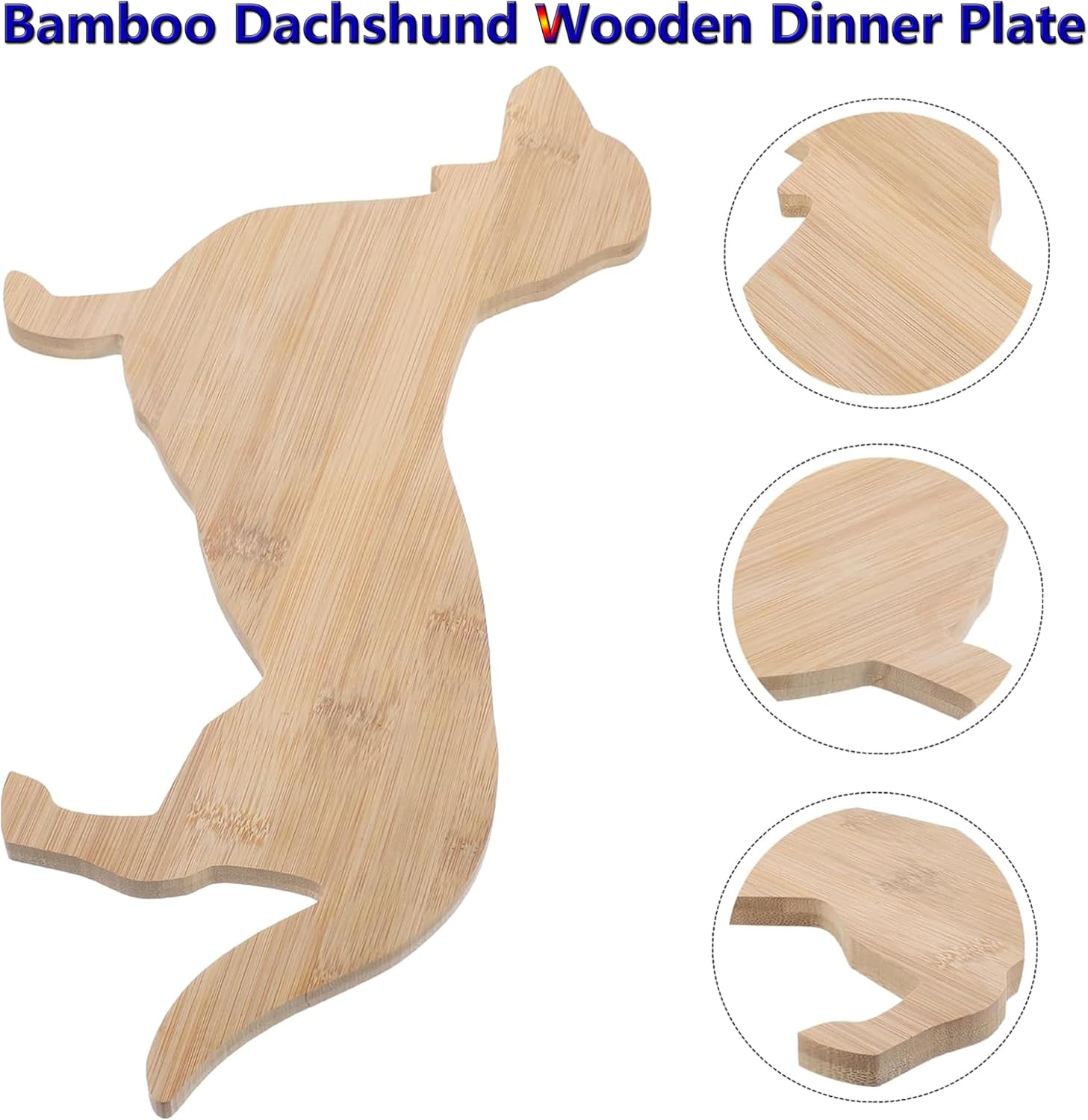 ZMURED Plato de cena de perro lindo para cena de Navidad, plato de cena de perro salchicha de 19 pulgadas, bandeja decorativa de madera, bloque de