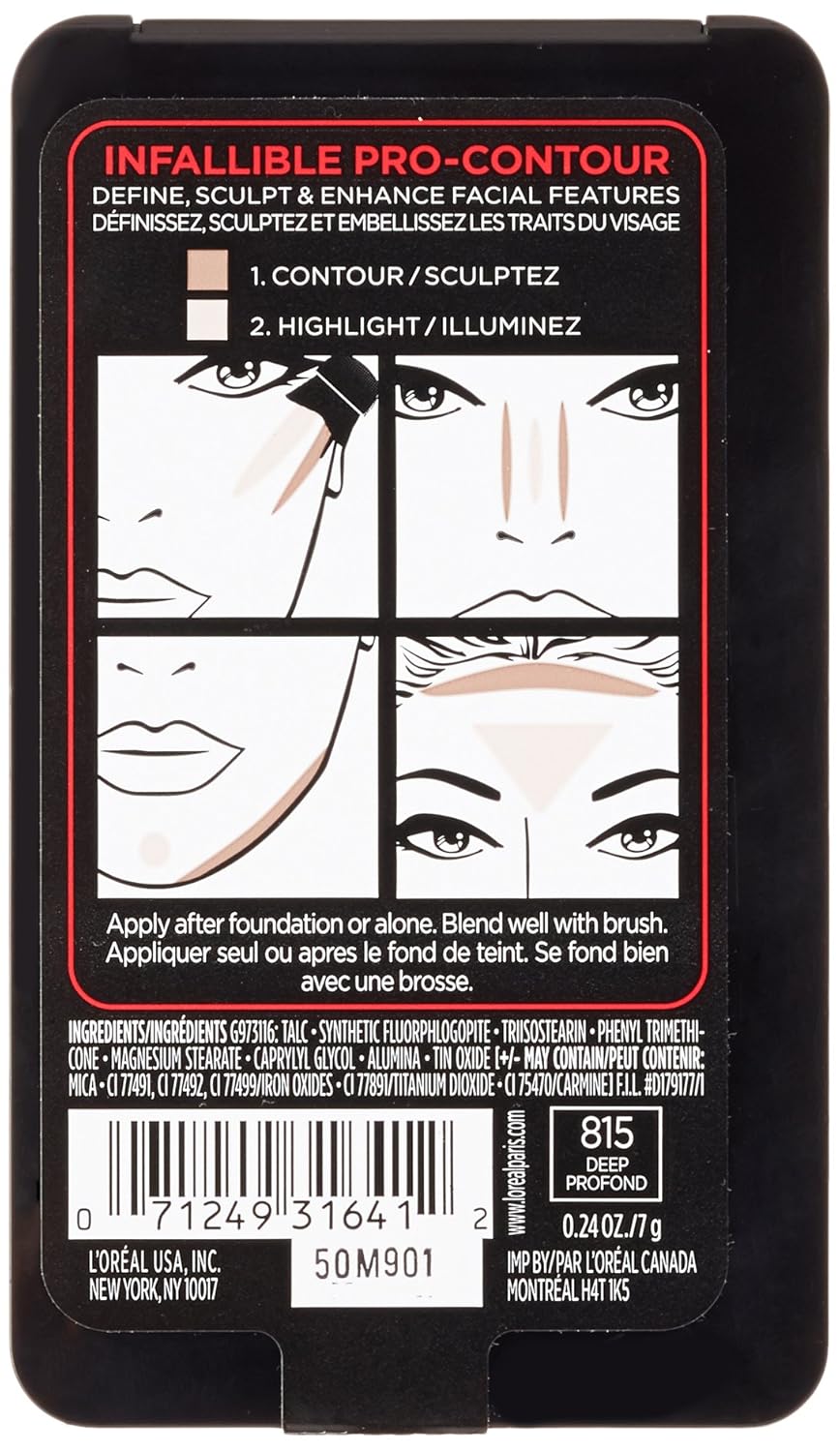 Paleta de contorno L’Oreal Paris cosméticos Infallible Pro.