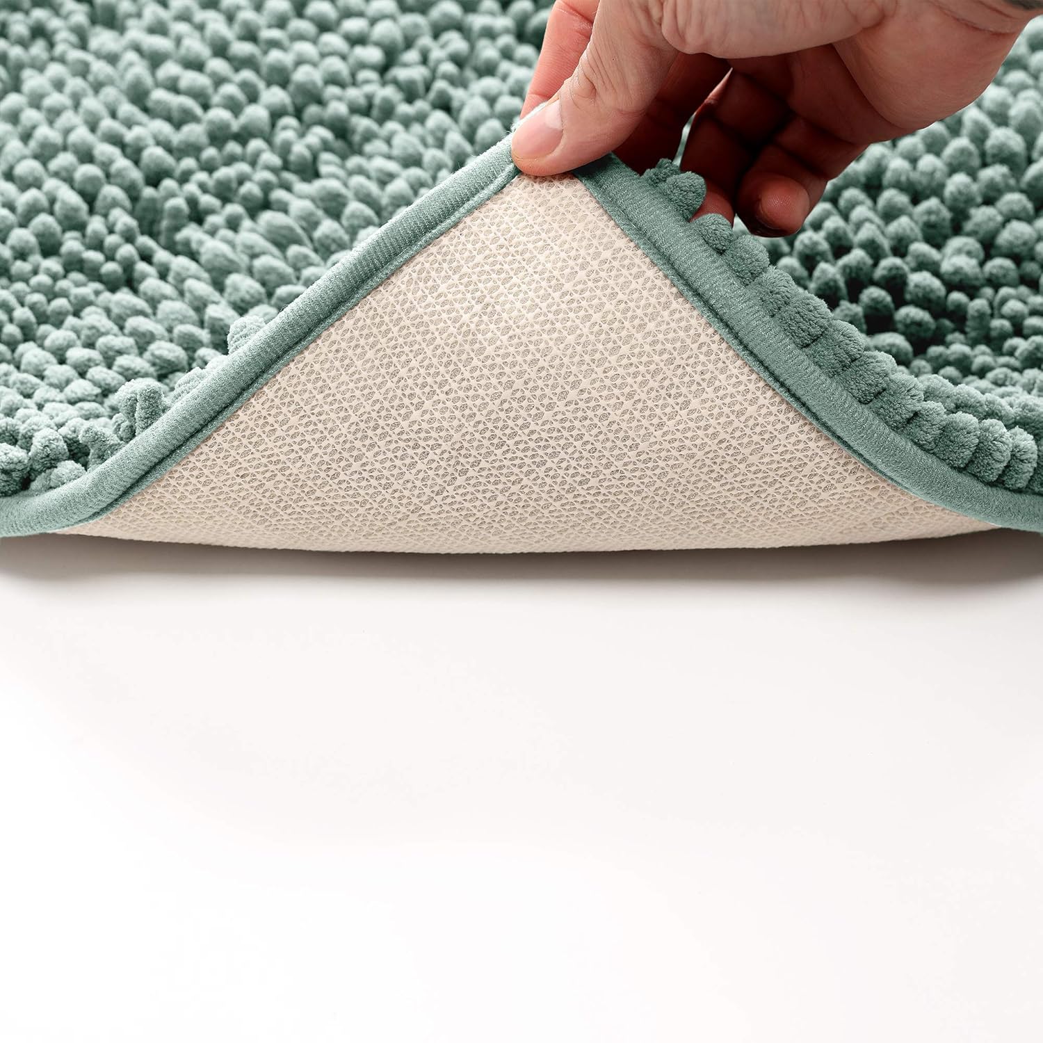 Alfombra de baño de felpilla, suave y absorbente antideslizante alfombra de baño, alfombra de felpa para bañera y ducha, lavable a máquina