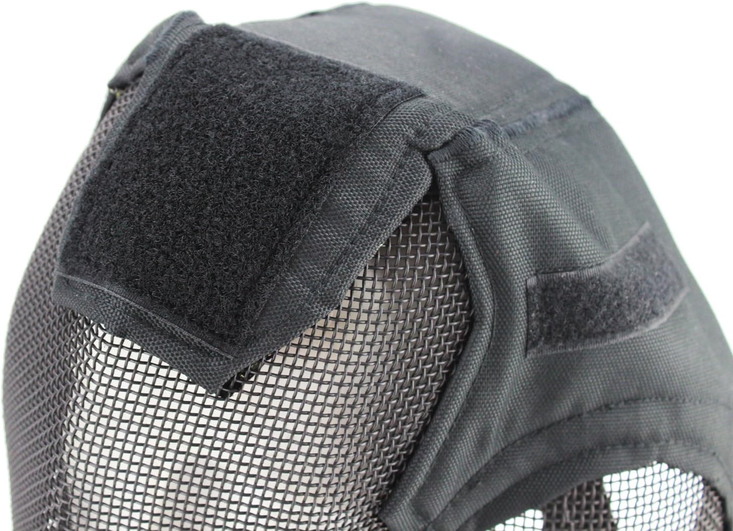 Airsoft – Máscara de cercado de cara completa con protección para los oídos, máscara protectora de malla de acero para juego de guerra, cosplay,