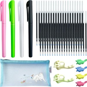 40 bolígrafos de tinta invisible, bolígrafos de tinta que desaparecen con 4 bolígrafos, 40 repuestos, 6 empuñaduras de lápiz y 1 bolsa de bolígrafo 40 bolígrafos de tinta invisible, bolígrafos de tinta que desaparecen con 4 bolígrafos, 40 repuestos, 6 empuñaduras de lápiz y 1 bolsa de bolígrafo