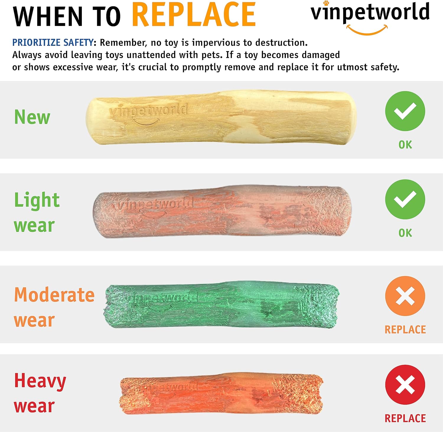 VINPETWORLD – Juguete masticable de madera de café para perros, aumenta la alegría masticable de tu perro con este palo seguro, natural y duradero