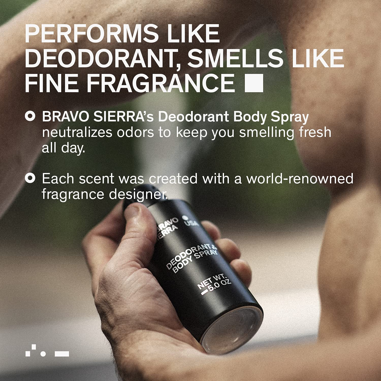 Bravo Sierra – Aerosol corporal desodorante para el cuerpo, espray ultrafino para una protección duradera contra olores y sudor durante todo el día,