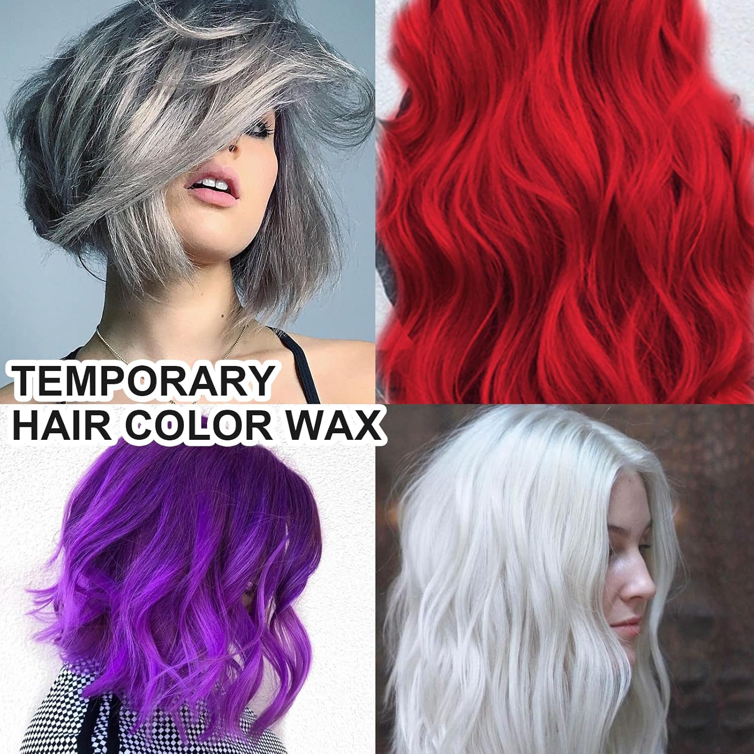 Color de cera temporal para el cabello, color rojo, no tóxico, color instantáneo, color crema temporal lavable para el cabello, pomadas de cabello
