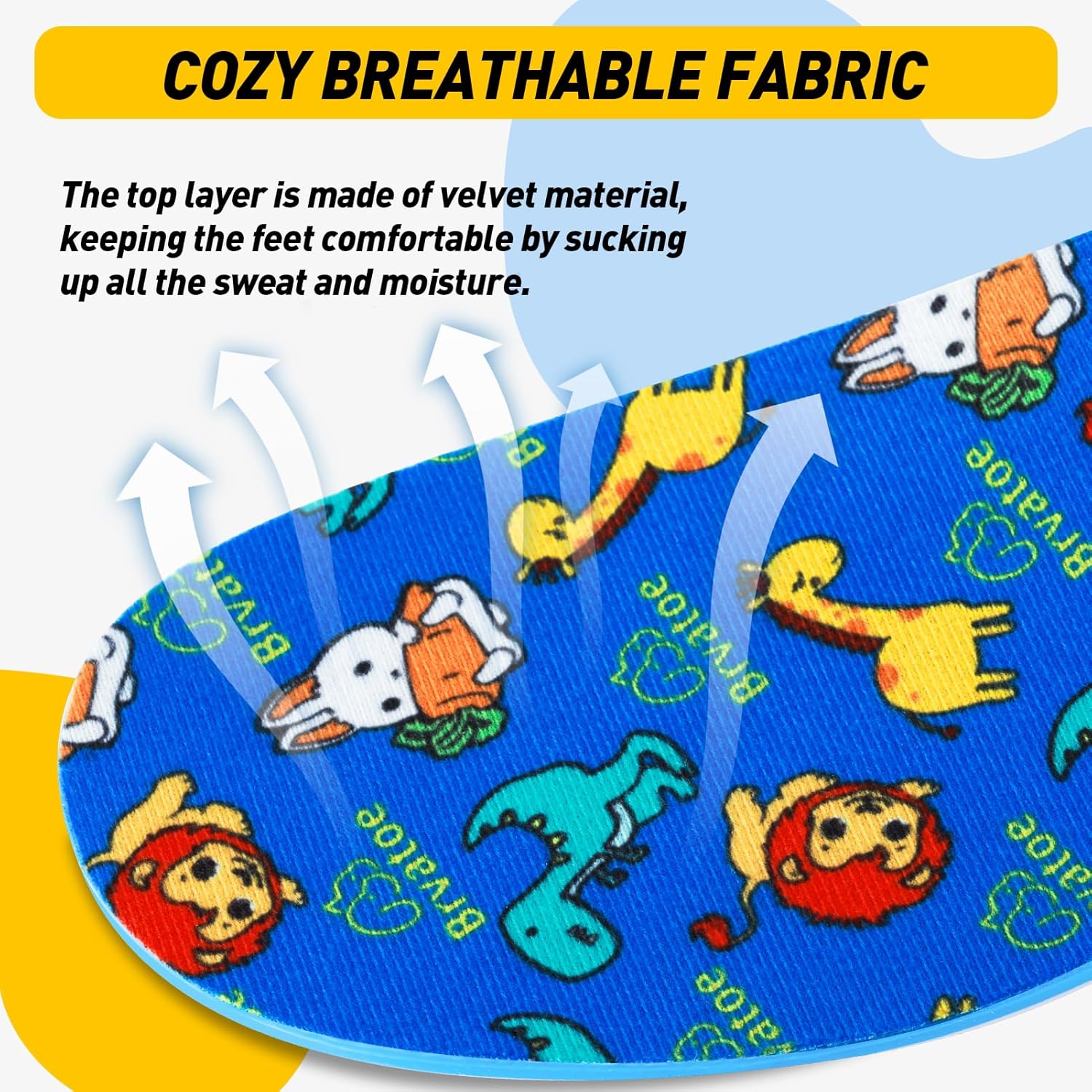 Brvatoe Plantillas ortopédicas para zapatos con soporte de arco para niños, insertos para pies planos, fascitis plantar, almohadillas atléticas,