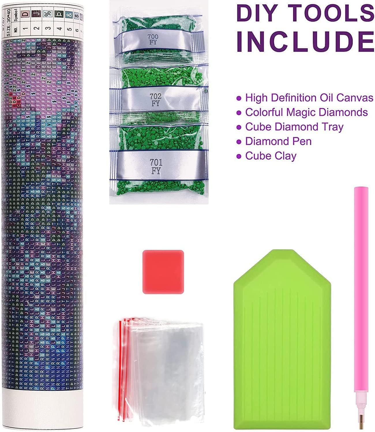 GemZono Paquete de 6 kits de pintura de diamantes para adultos en liquidación de bricolaje 5D pintura de diamante con diamantes redondos, kit de