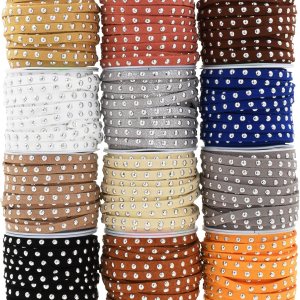 Mandala Crafts Cuerda de gamuza sintética Assoterd de 0.197 in con tachuelas neutras para fabricación de joyas, cinta de piel sintética de 52 Mandala Crafts Cuerda de gamuza sintética Assoterd de 0.197 in con tachuelas neutras para fabricación de joyas, cinta de piel sintética de 52