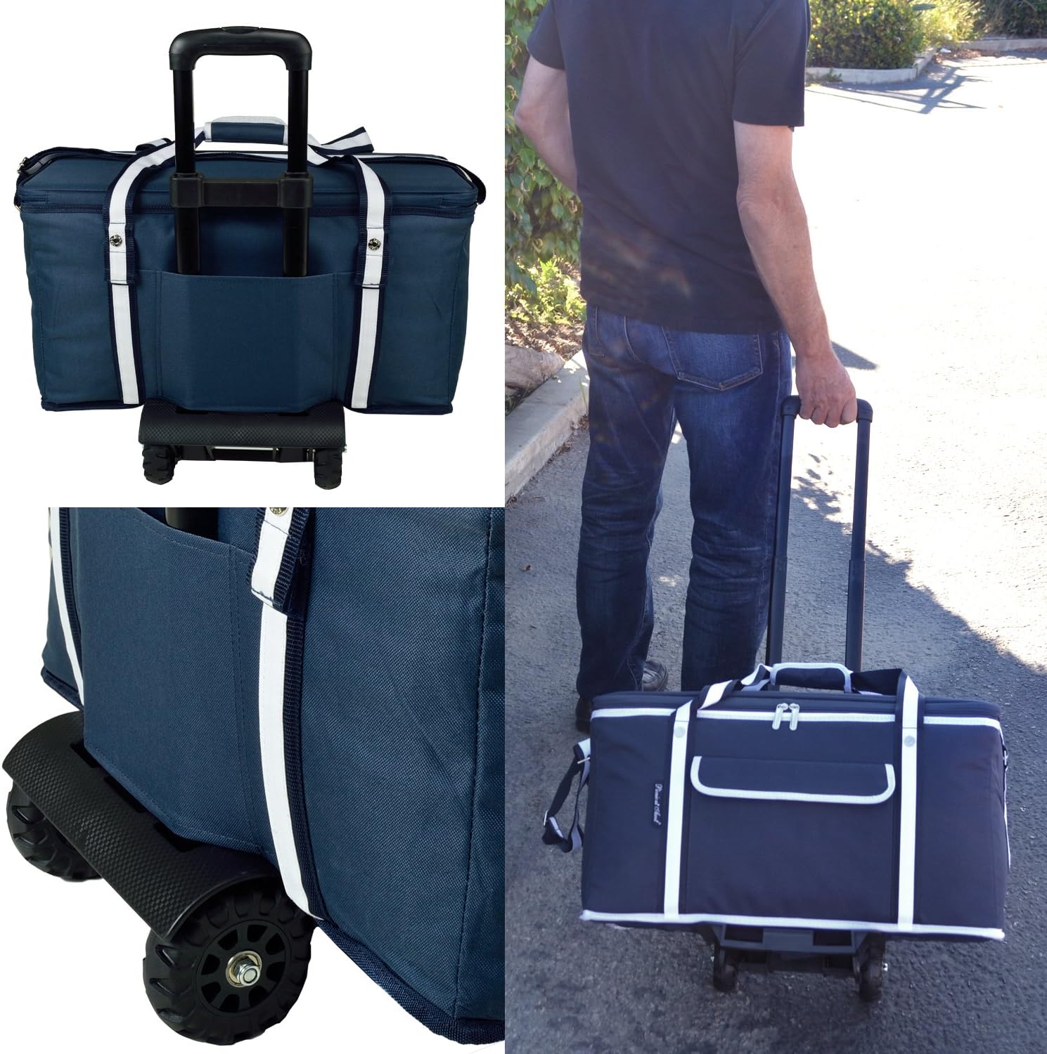 Penn State – Enfriador de picnic de viaje con ruedas con capacidad para 64 latas, enfriador plegable a prueba de fugas, diseñado y aprobado de