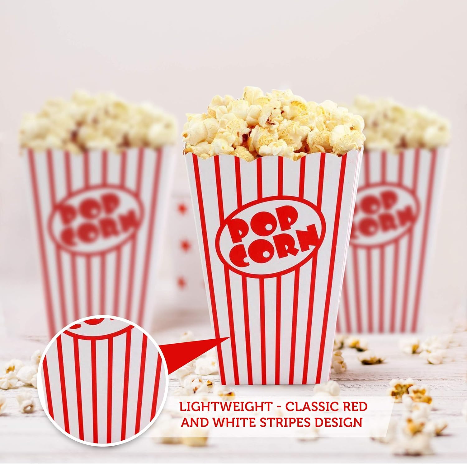 Kedudes Cajas de palomitas de maíz de noche de cine para fiesta (paquete de 40)  Cubos de papel para palomitas de maíz  Bolsas de palomitas de maíz