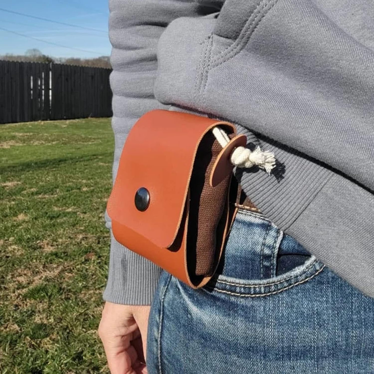 Bushcraft – Bolsa de cuero para cinturón para hombre, bolsa de forraje con lona encerada para viajes, camping, senderismo y equipo de mochilero