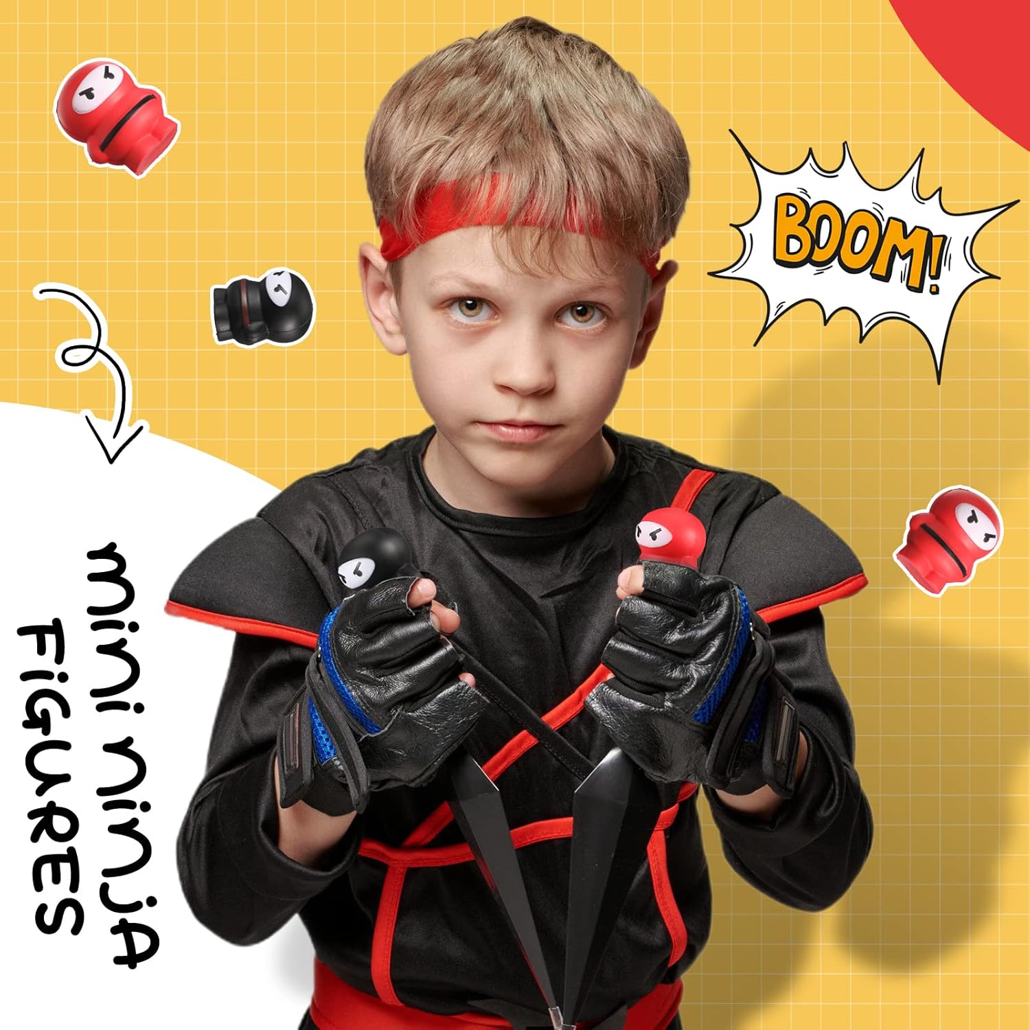 12 piezas de bolas ninja para el estrés, figuras de guerreros y luchadores, regalos de fiesta ninja, juguetes para el estrés, juguetes ninja suaves