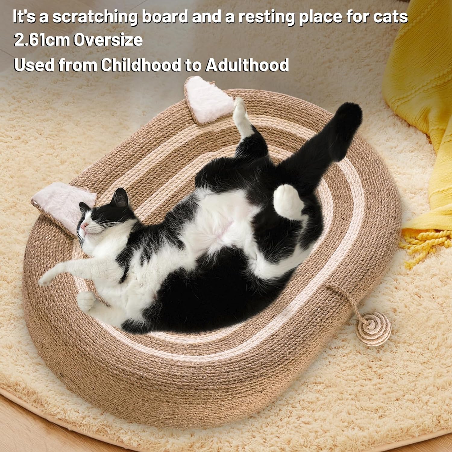 Tang’s Bonito tapete para gatos, muebles originales para gatos de cama rascadora para gatos, duradero y reutilizable, tapete de atracción para