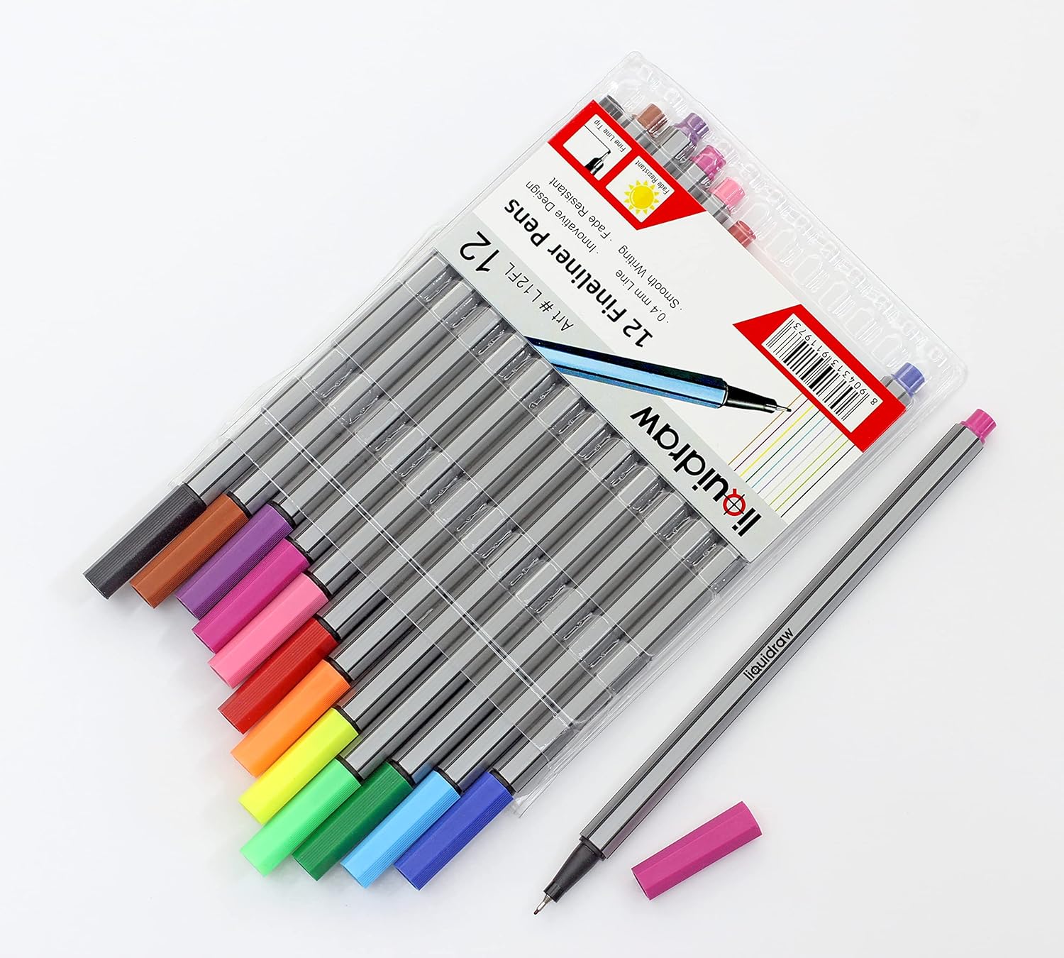 Bolígrafos coloridos para tomar notas, juego de 12 bolígrafos de punta fina, bolígrafos de punta fina, juego de bolígrafos de colores de 0.016 in,