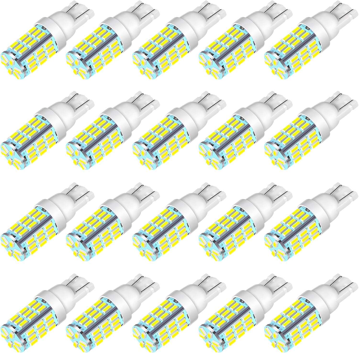 Bombillas LED 921 194 168 175 T10 de color blanco frío, paquete de 20 unidades, superbrillantes de 42-SMD LED de repuesto de 12 voltios para