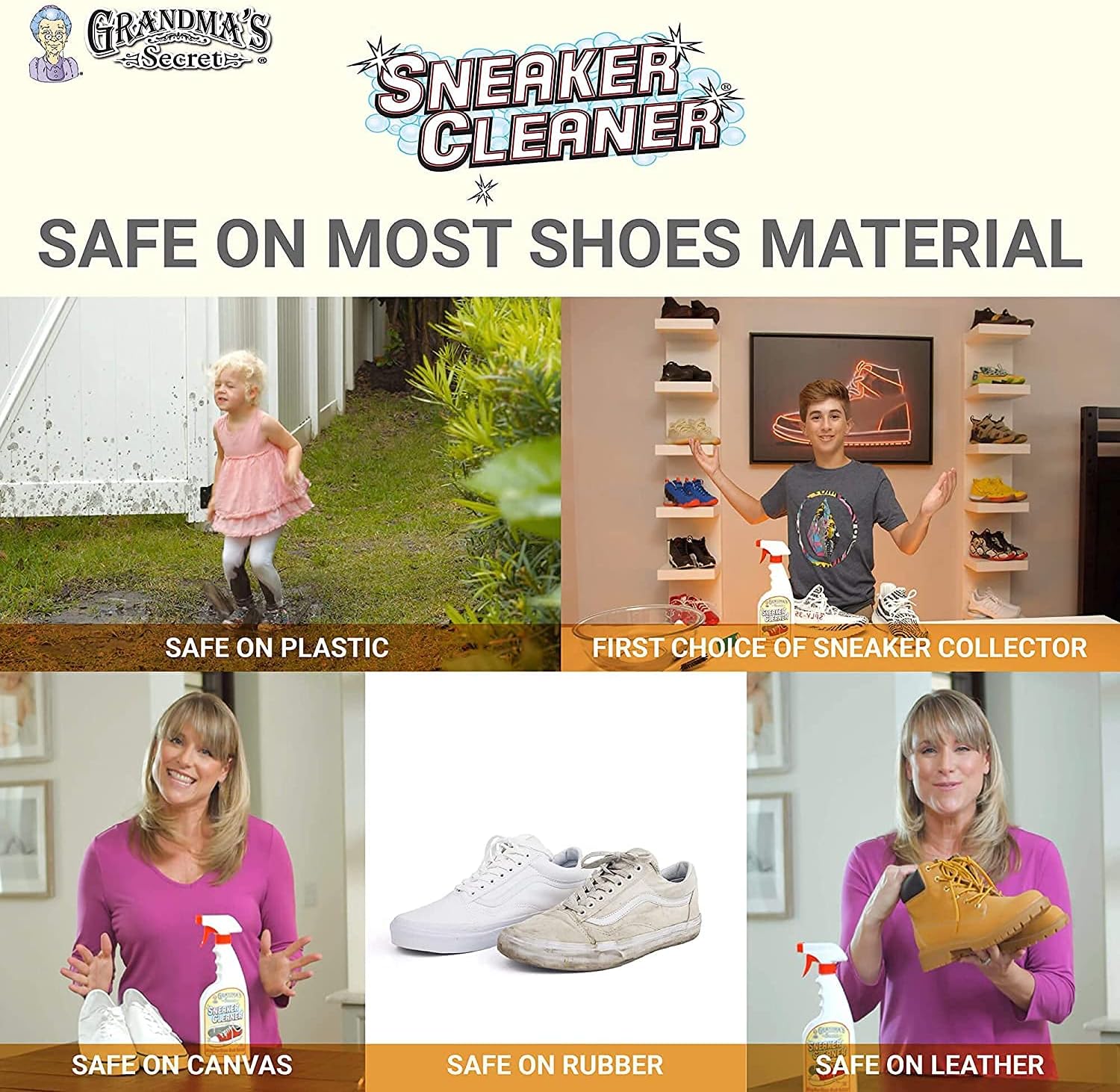 Grandma’s Secret – Paquete de 2 aerosoles limpiadores de tenis, de 16 onzas líquidas
