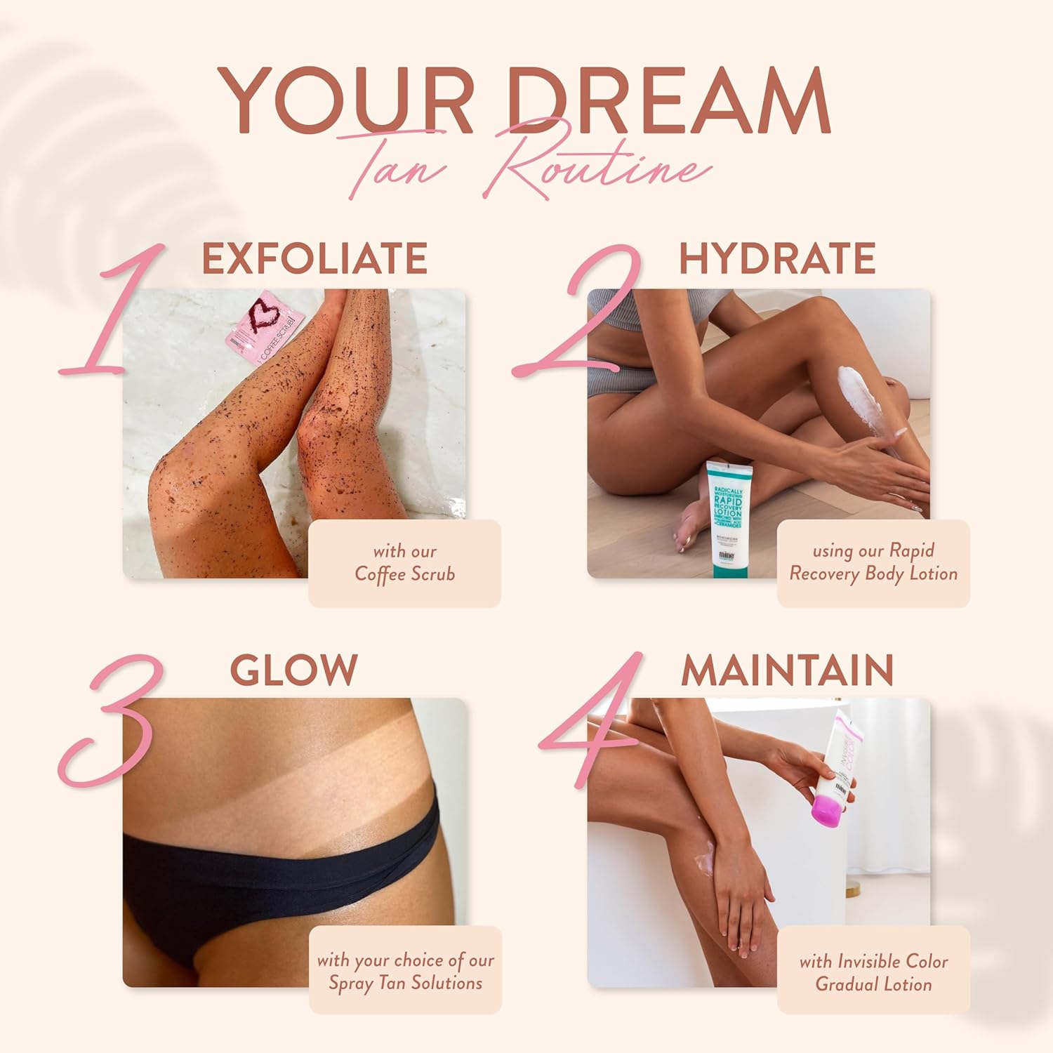 MineTan – Solución de bronceado en aerosol  Solución de bronceado sin sol de ceniza oscura, para un acabado fresco e intenso marrón súper oscuro,
