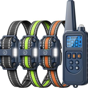 Collar de choque con control remoto, collar de entrenamiento para perros, 3 modos de entrenamiento con pitido, vibración y choque, alcance remoto de Collar de choque con control remoto, collar de entrenamiento para perros, 3 modos de entrenamiento con pitido, vibración y choque, alcance remoto de