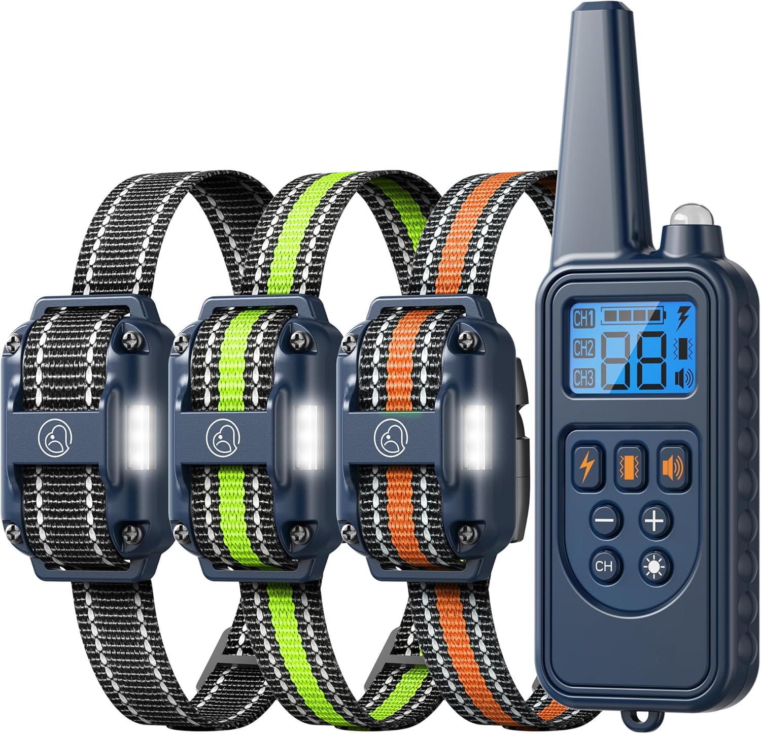 Collar de choque con control remoto, collar de entrenamiento para perros, 3 modos de entrenamiento con pitido, vibración y choque, alcance remoto de