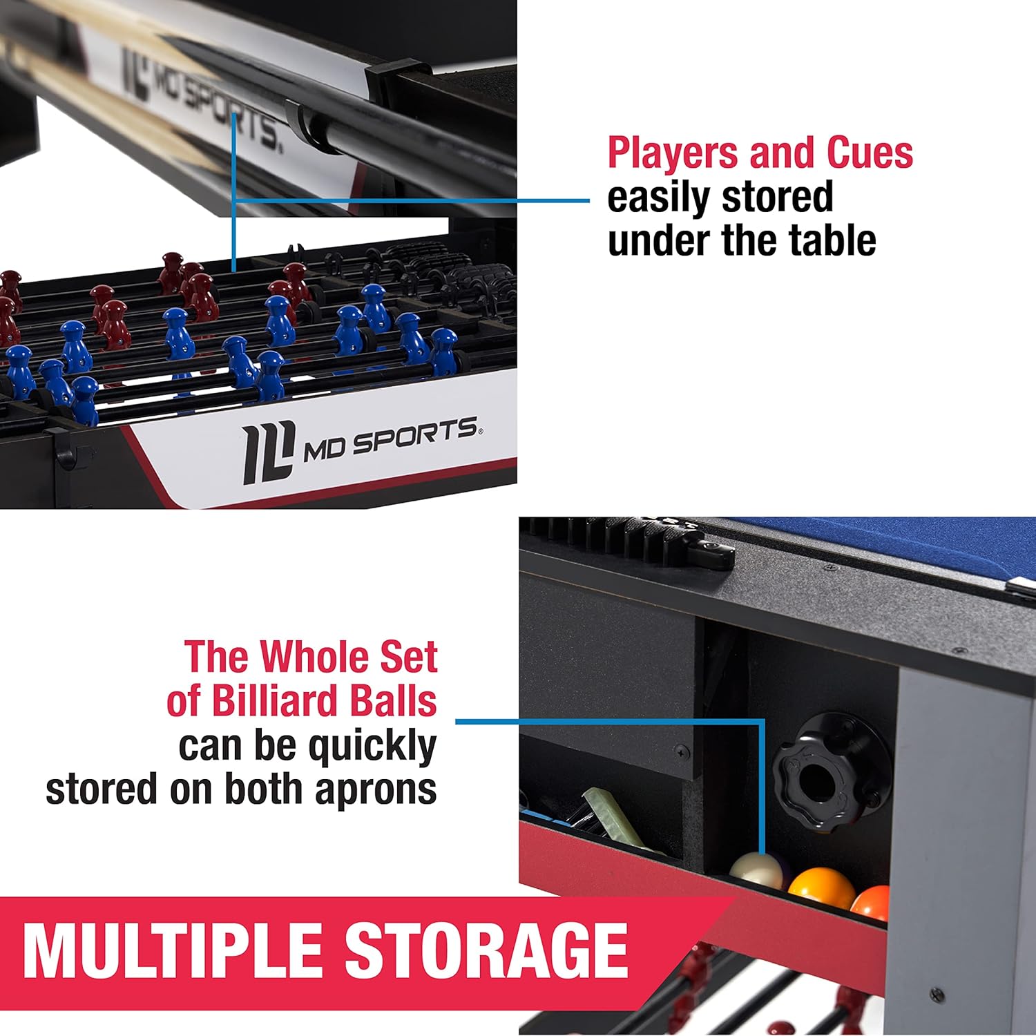 MD Sports Combination Games – Colección de arcade de múltiples estilos, billar, ping pong, hockey, baloncesto y futbolín, incluye todo lo básico