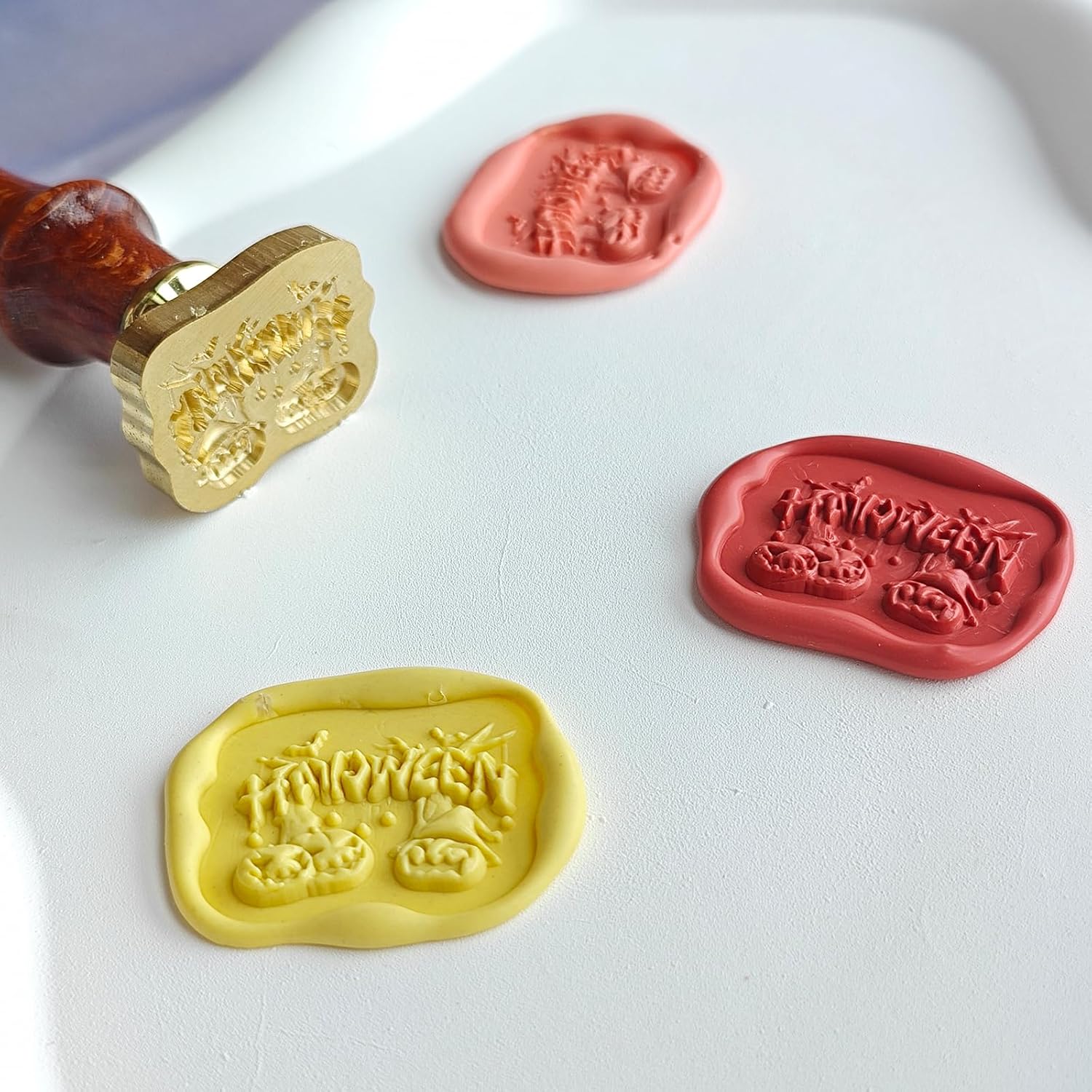 Kit de sellos de cera para noche de Halloween, sellado en relieve 3D para sellado de invitación de carta de boda