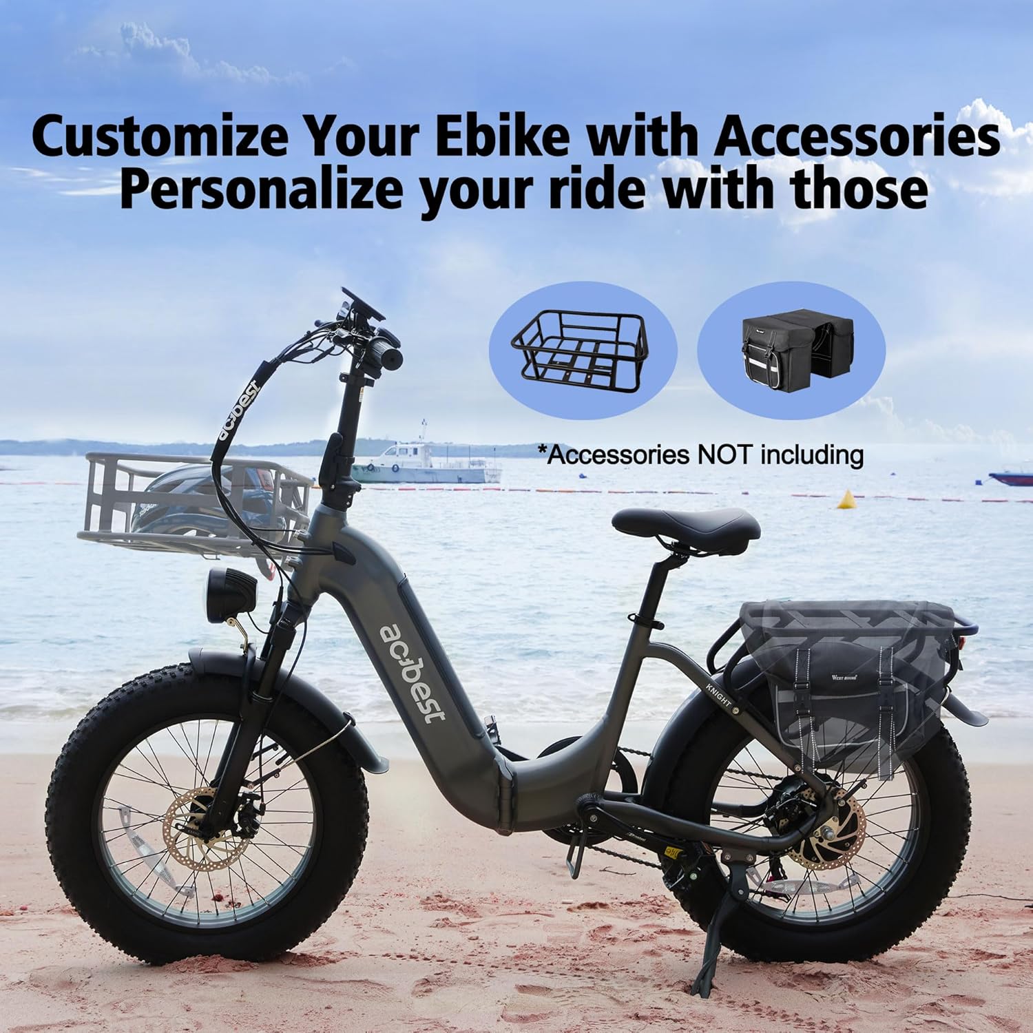 Bicicleta eléctrica para adultos, bicicletas eléctricas de 20 pulgadas x 4 con motor sin escobillas de pico de 1000 W, batería extraíble de 48 V y