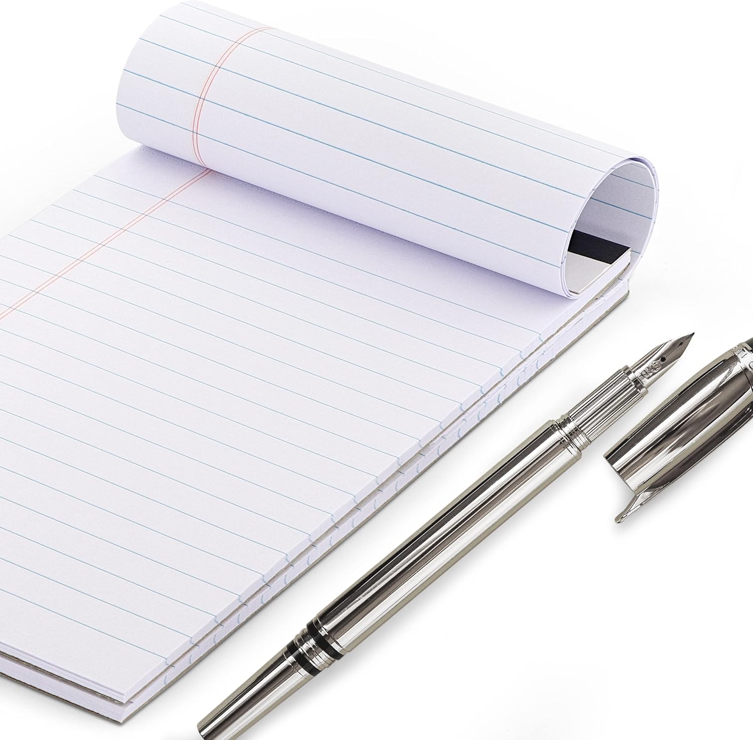 Emraw Bloc de escritura universal de 50 hojas con borde micro perforado blanco con rayas legales, tamaño carta, 50 unidades, 8.5 x 11.75 pulgadas