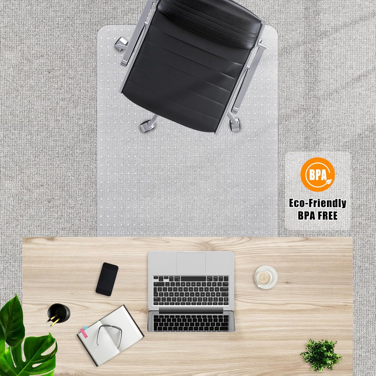 SHAREWIN Tapete para silla de oficina para alfombra, se envía plana, resistente protector antideslizante debajo del escritorio para suelos